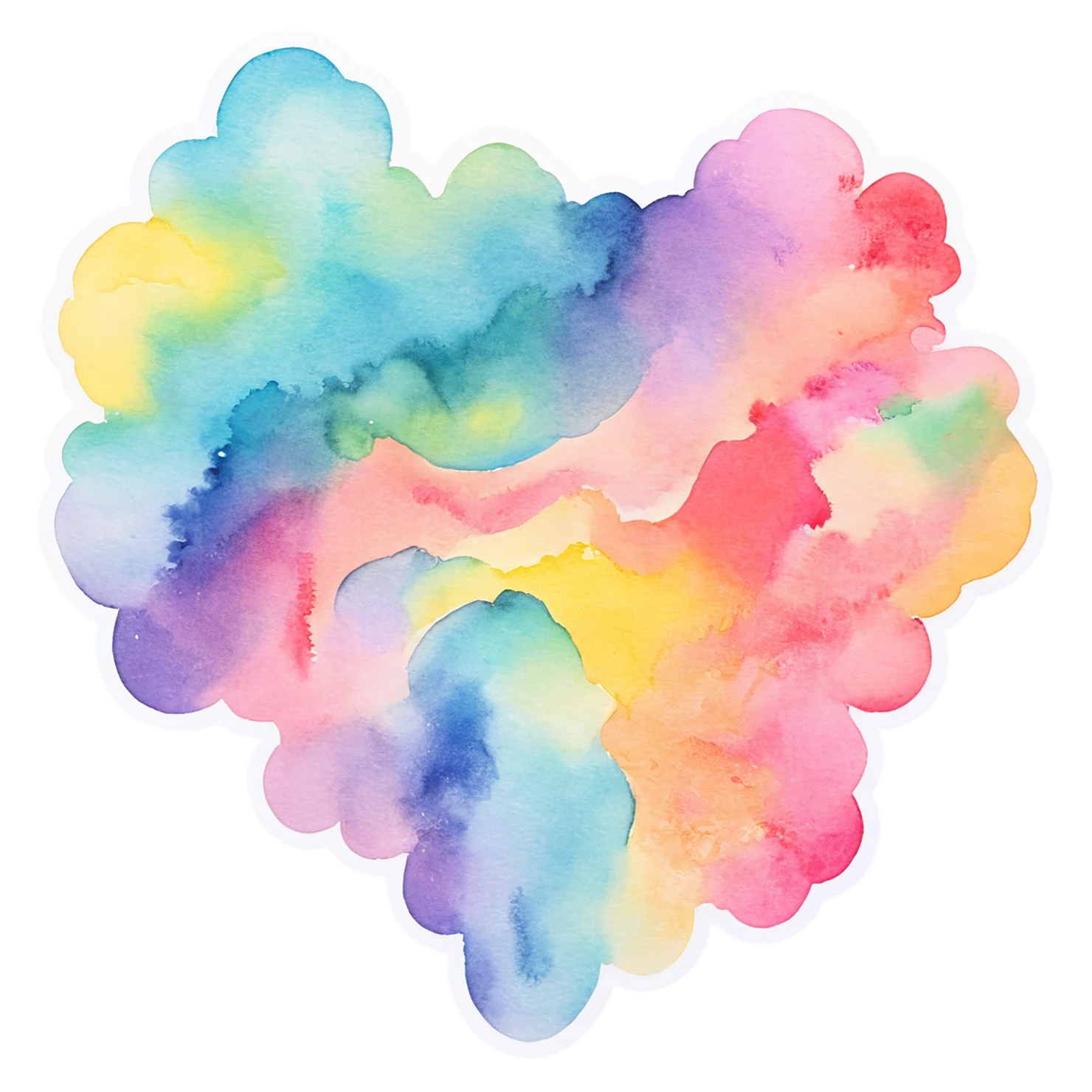 Rainbow watercolor sticker isolated on transparent background #21410