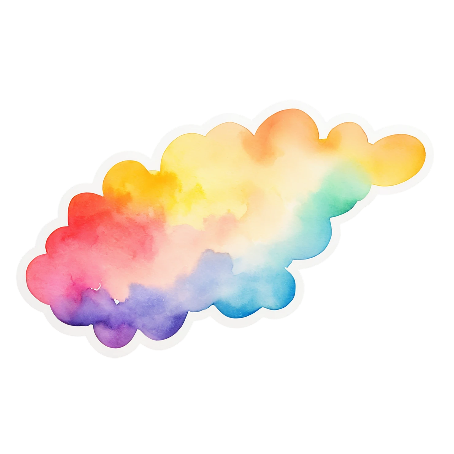 Rainbow watercolor sticker isolated on transparent background #21411