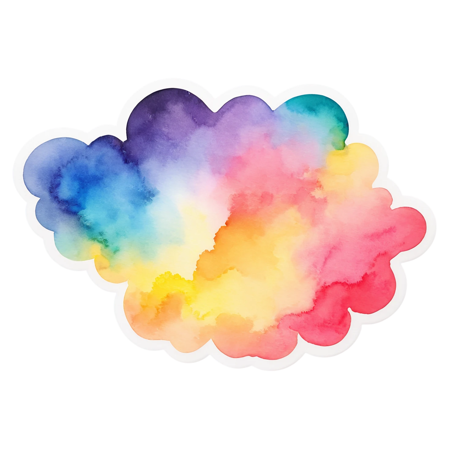 Rainbow watercolor sticker isolated on transparent background #21412