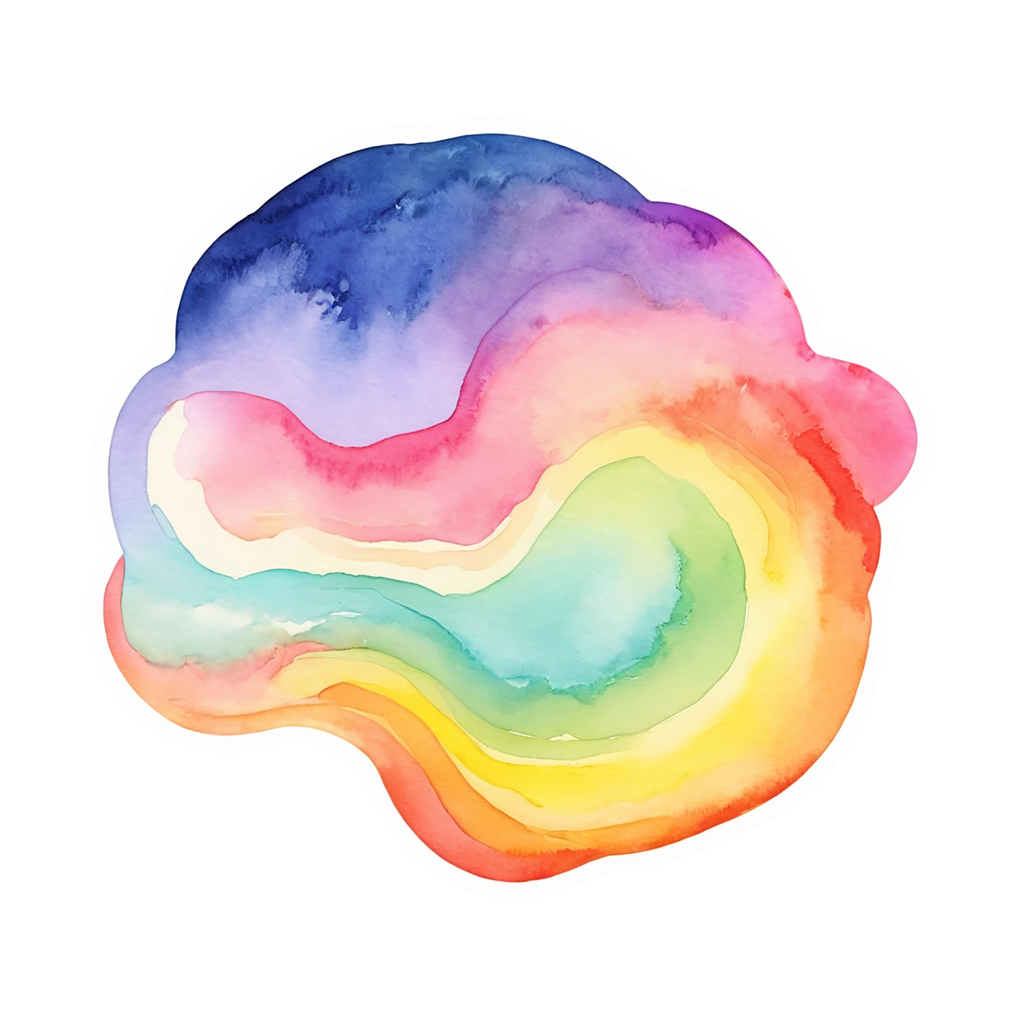 Rainbow watercolor sticker isolated on transparent background #21413