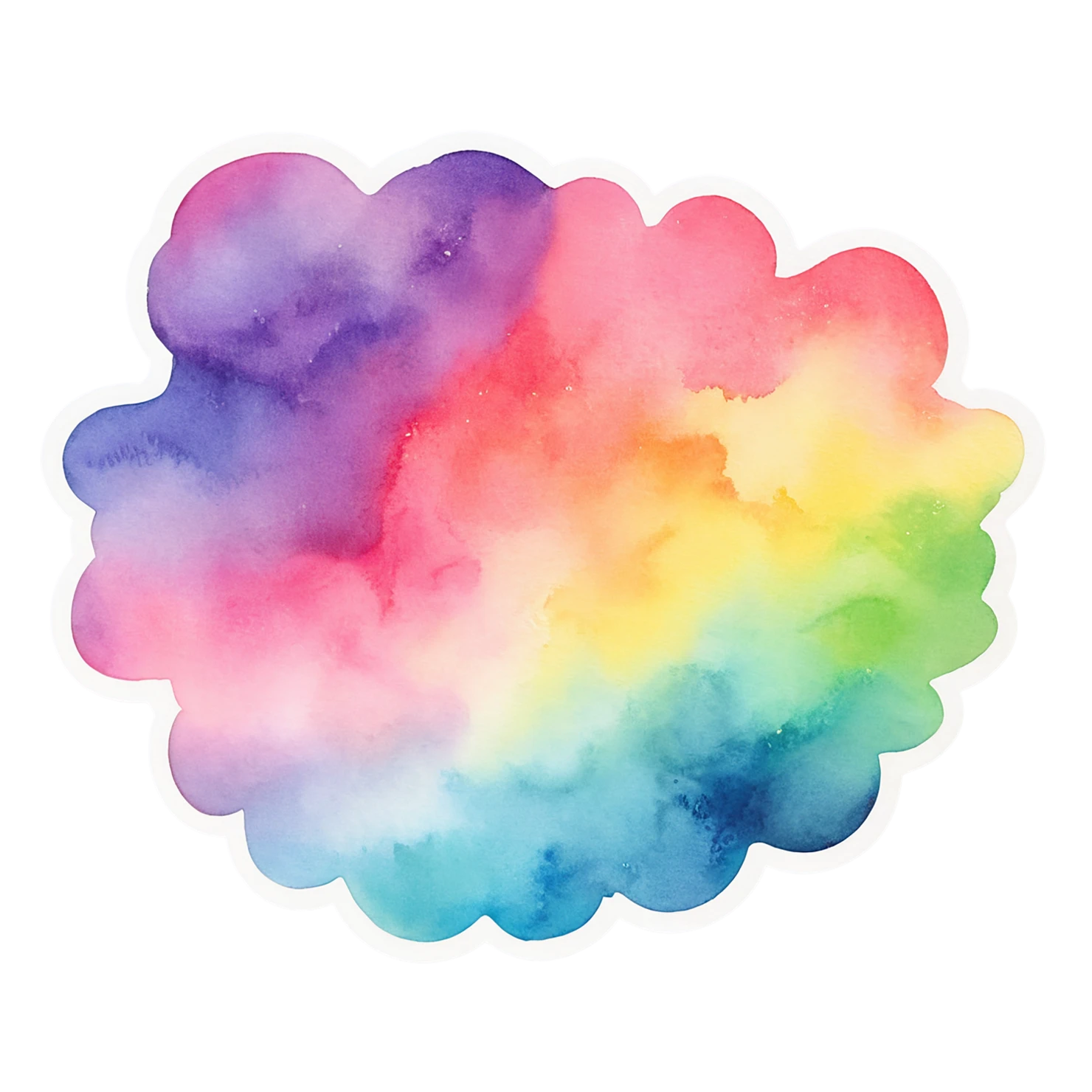 Rainbow watercolor sticker isolated on transparent background #21414