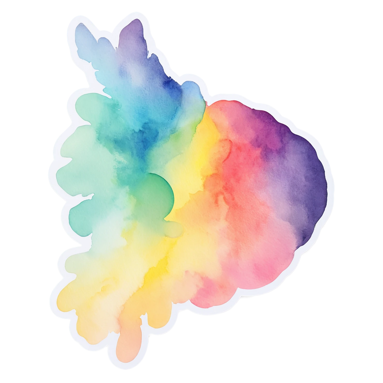 Rainbow watercolor sticker isolated on transparent background #21415
