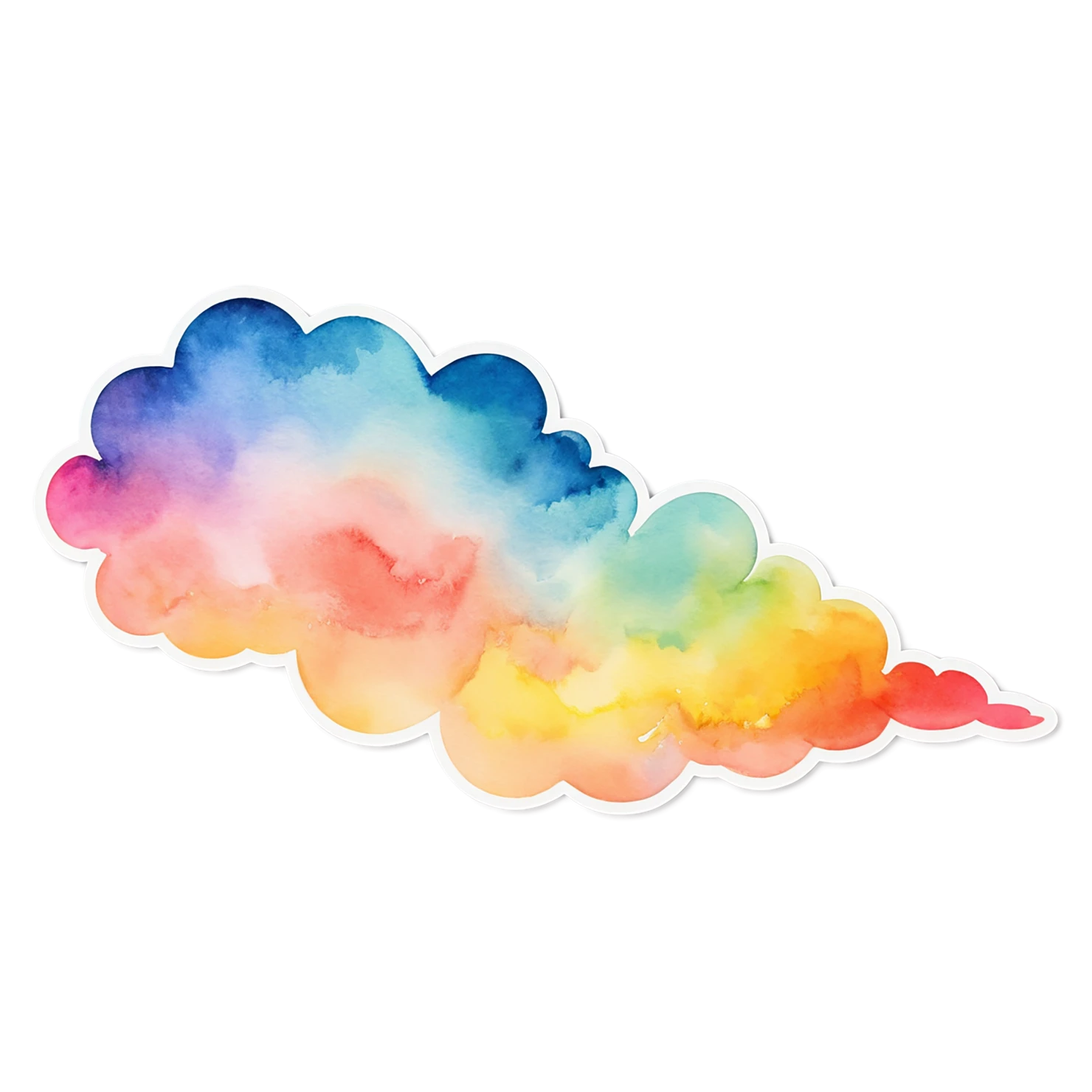 Rainbow watercolor sticker isolated on transparent background #21416