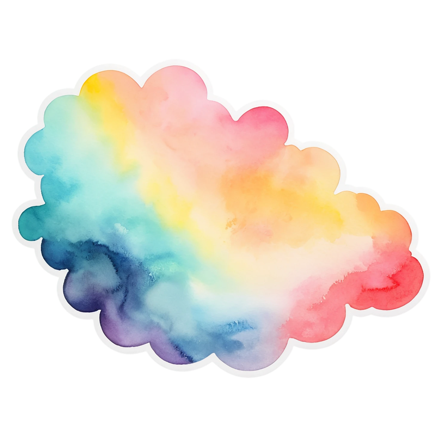 Rainbow watercolor sticker isolated on transparent background #21417