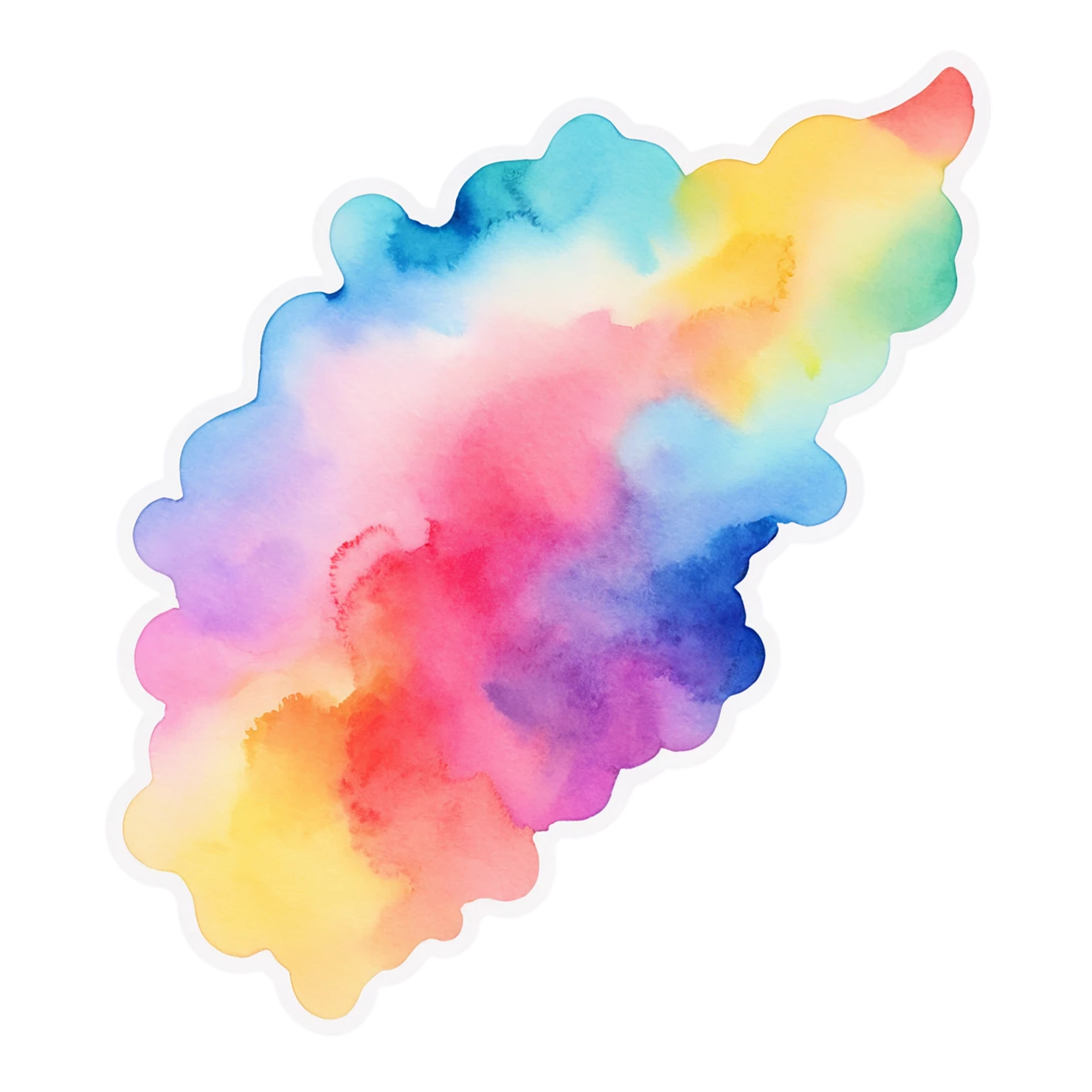 Rainbow watercolor sticker isolated on transparent background #21418