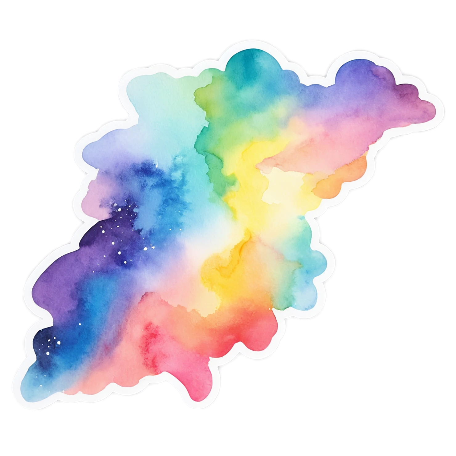 Rainbow watercolor sticker isolated on transparent background #21419