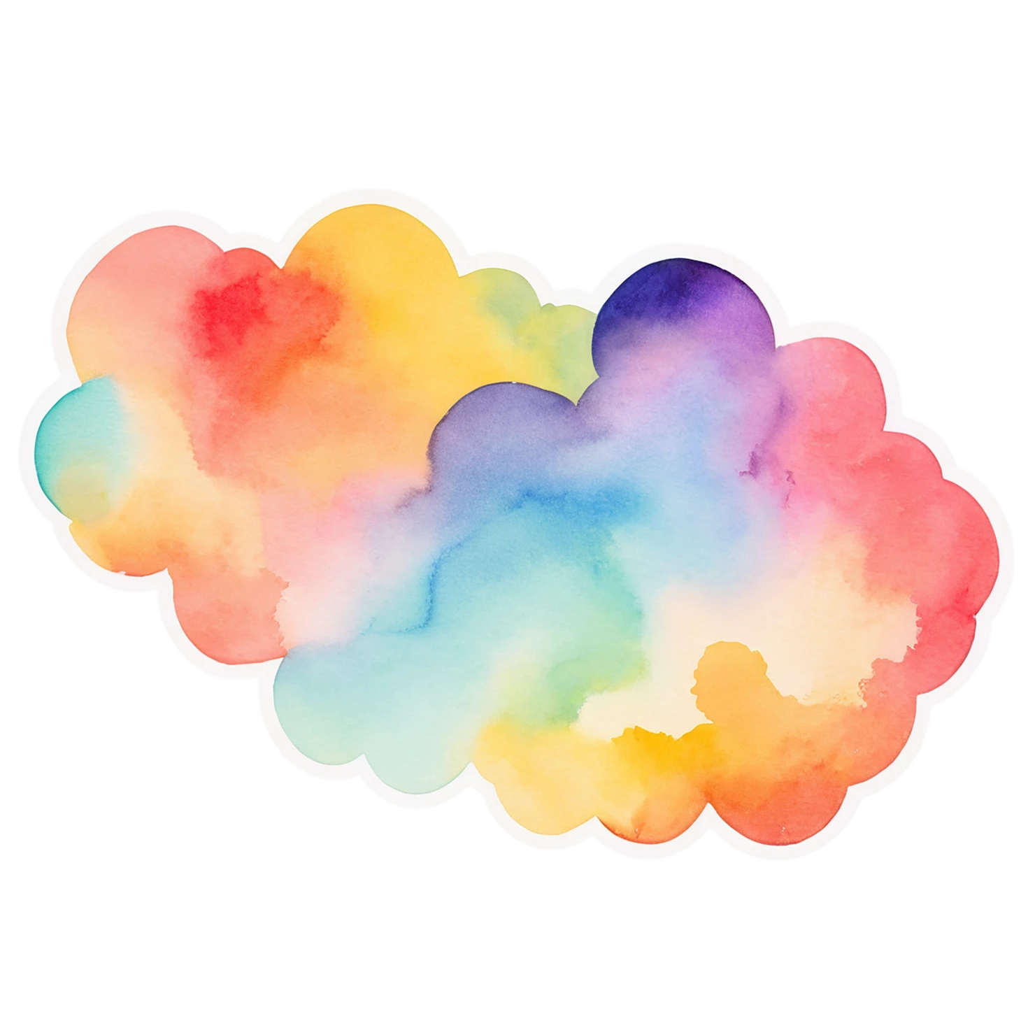 Rainbow watercolor sticker isolated on transparent background #21420
