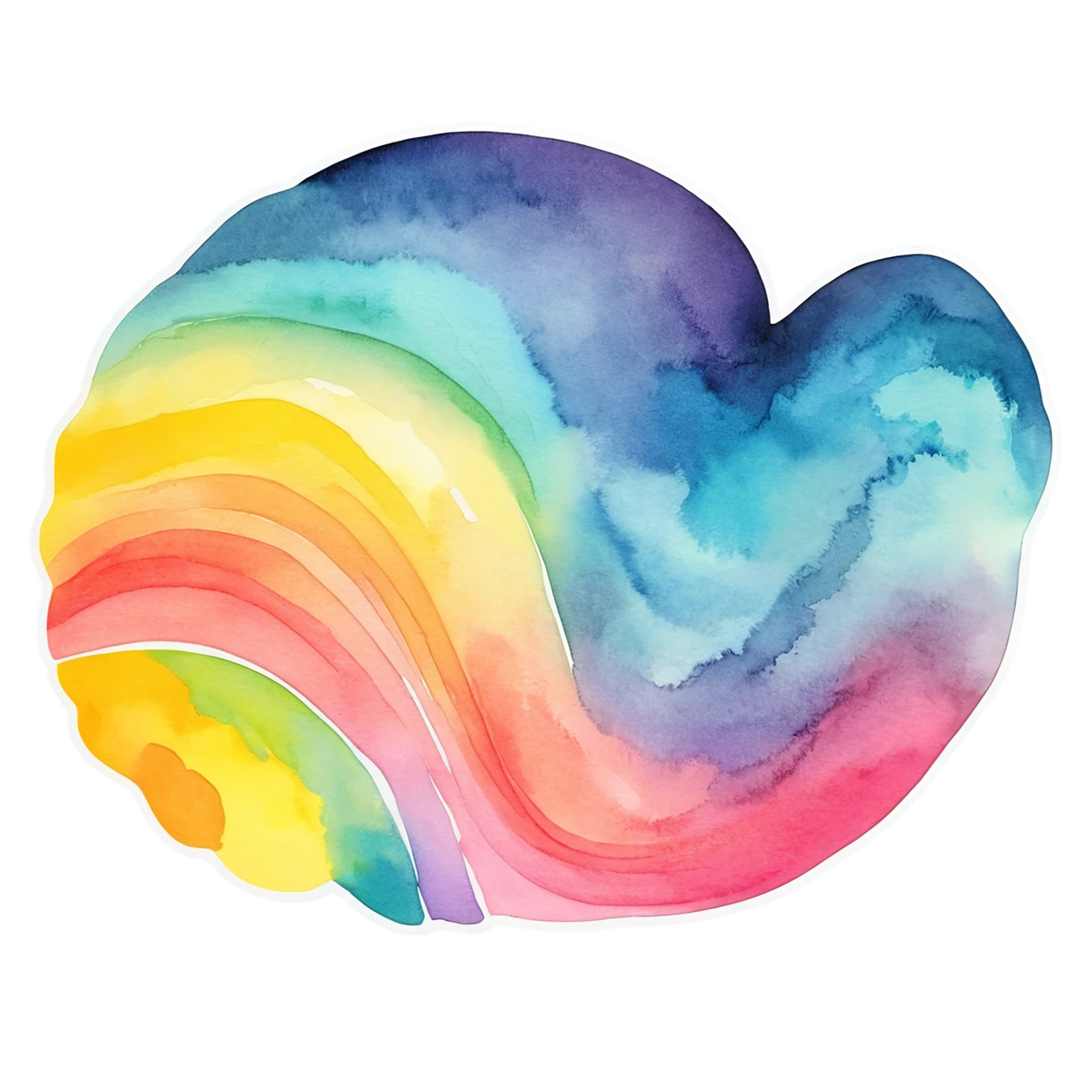 Rainbow watercolor sticker isolated on transparent background #21422