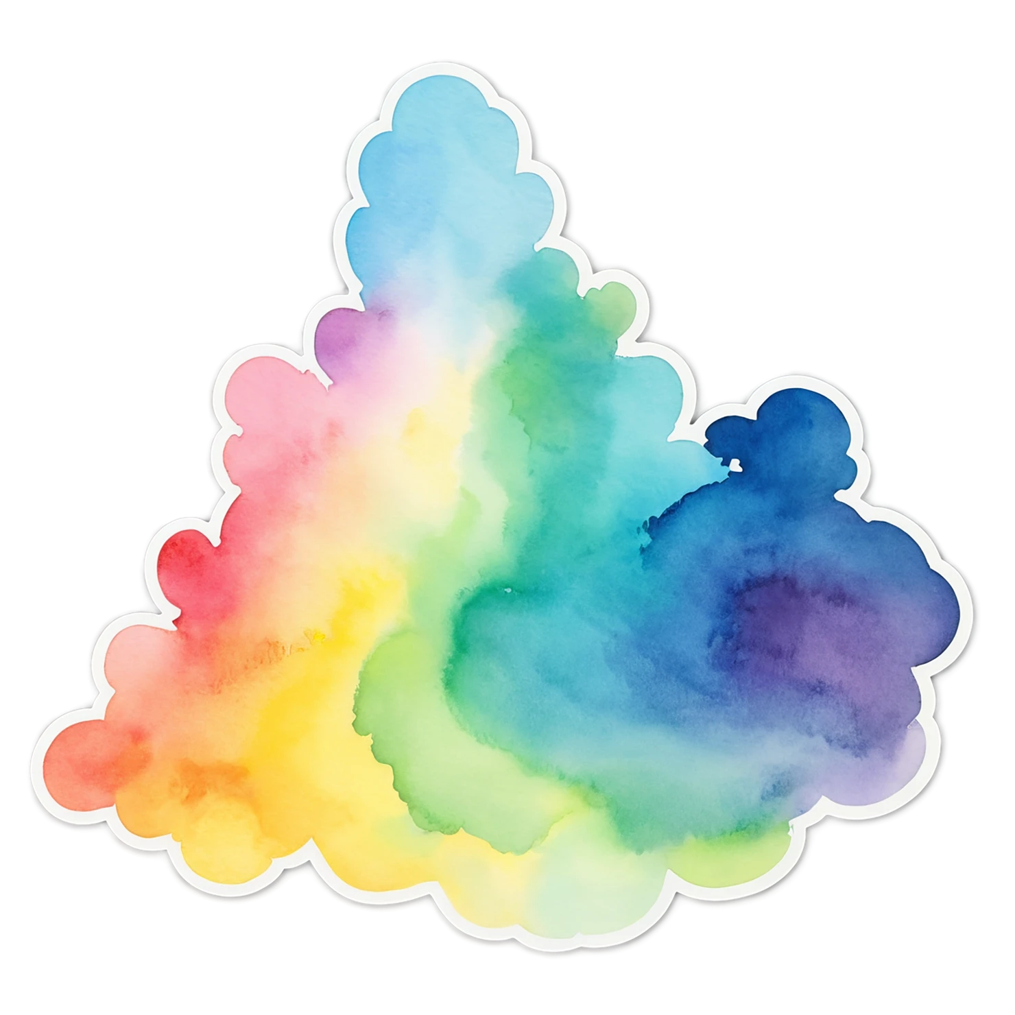 Rainbow watercolor sticker isolated on transparent background #21423