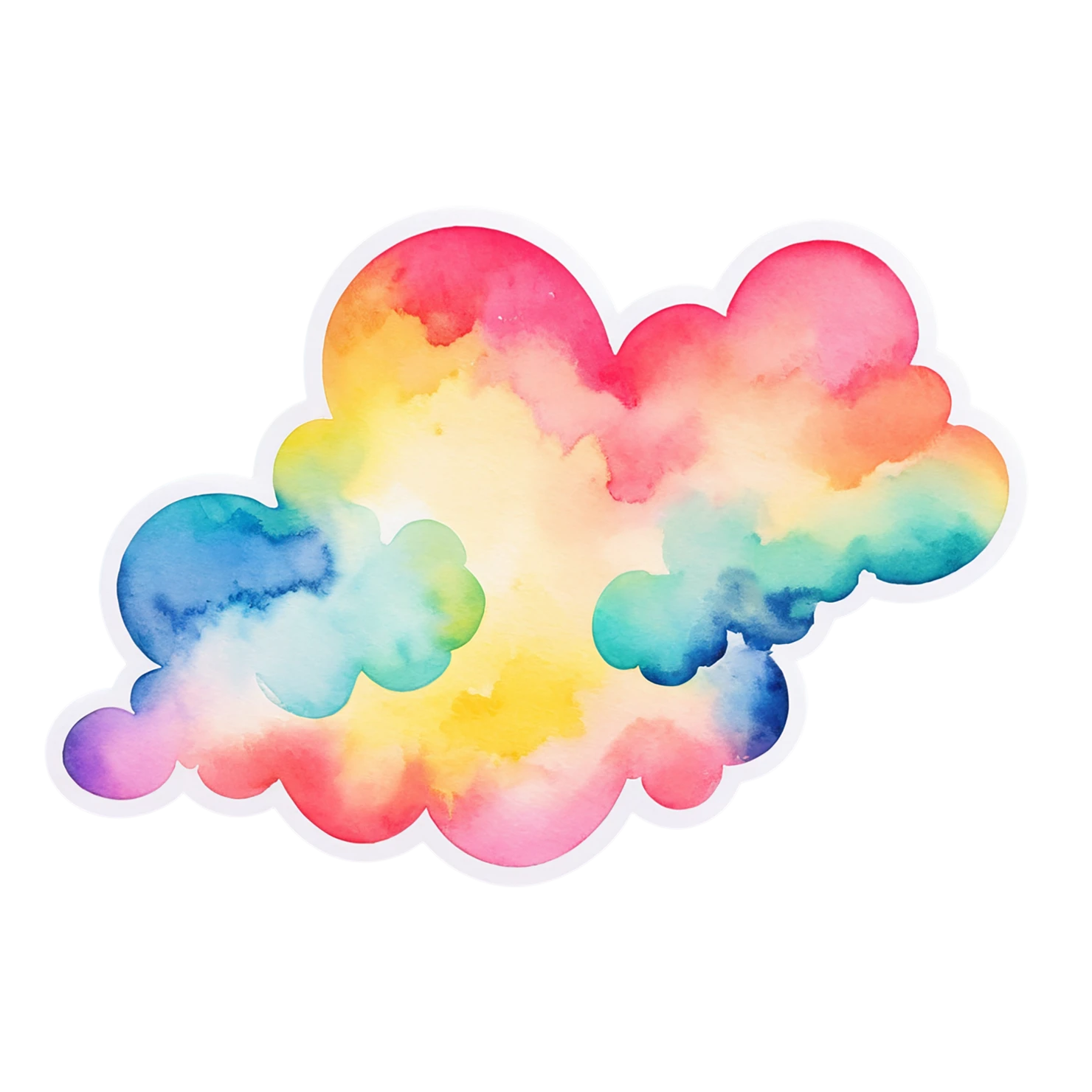 Rainbow watercolor sticker isolated on transparent background #21424