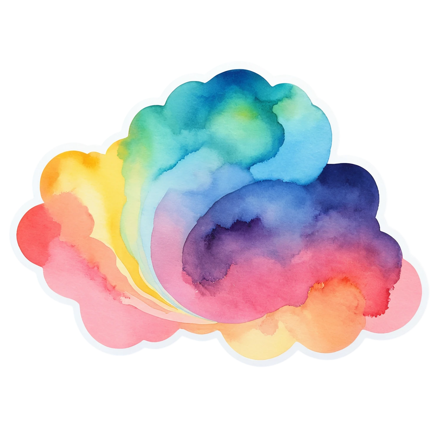 Rainbow watercolor sticker isolated on transparent background #21426