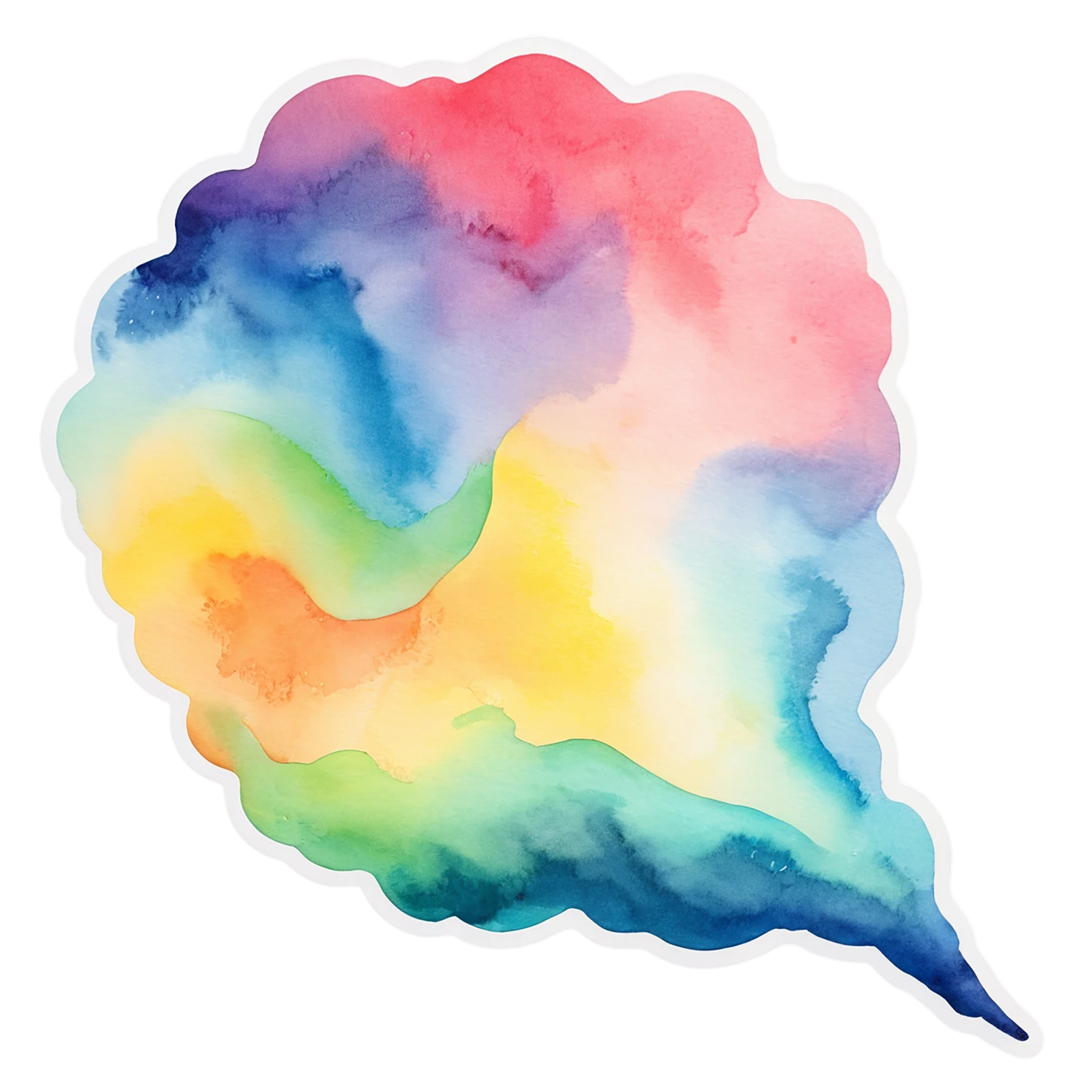Rainbow watercolor sticker isolated on transparent background #21427