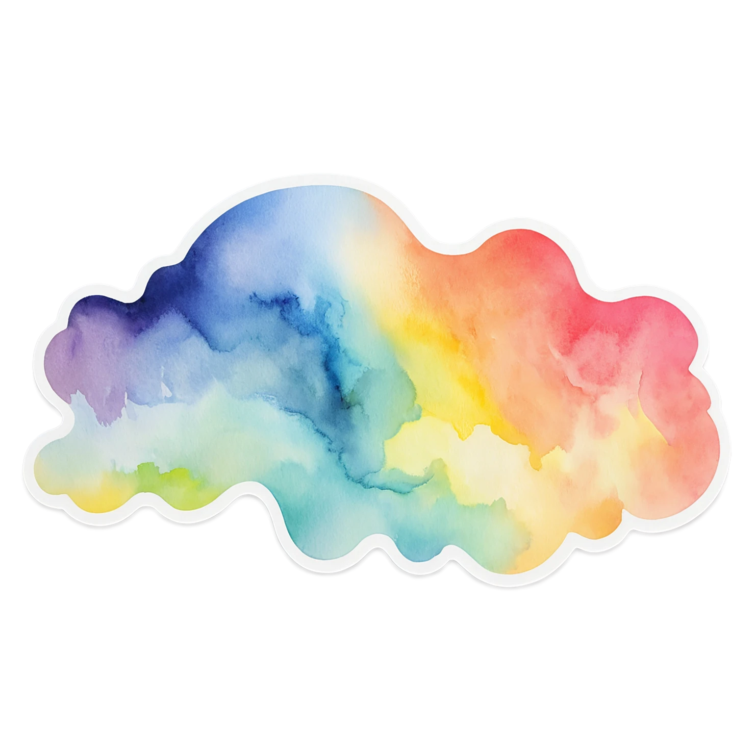 Rainbow watercolor sticker isolated on transparent background #21429