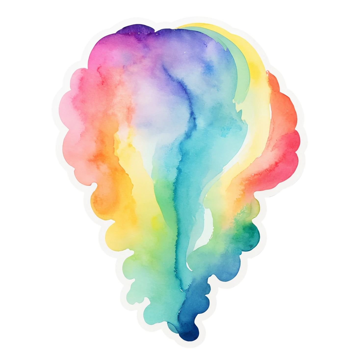Rainbow watercolor sticker isolated on transparent background #21430
