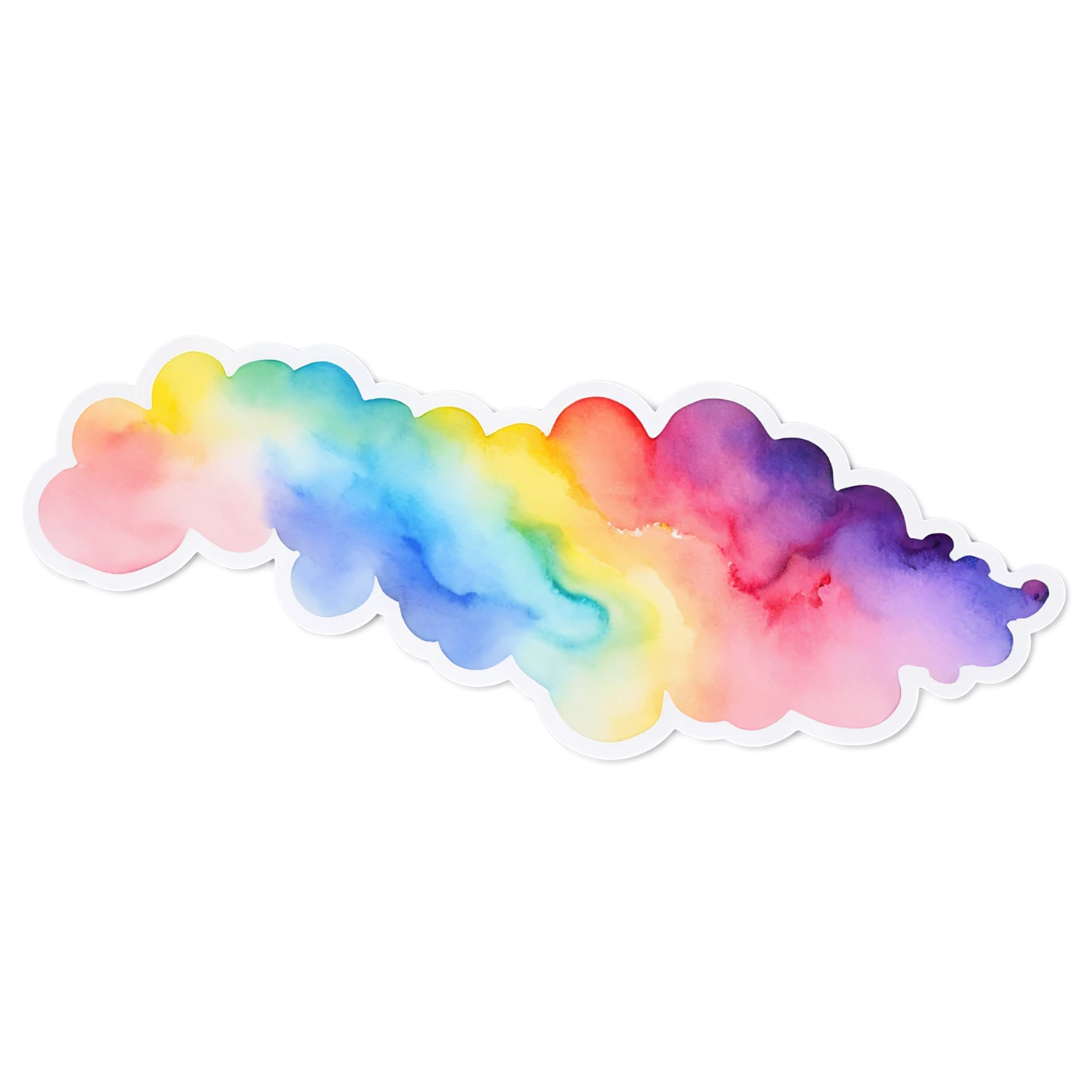 Rainbow watercolor sticker isolated on transparent background #21431