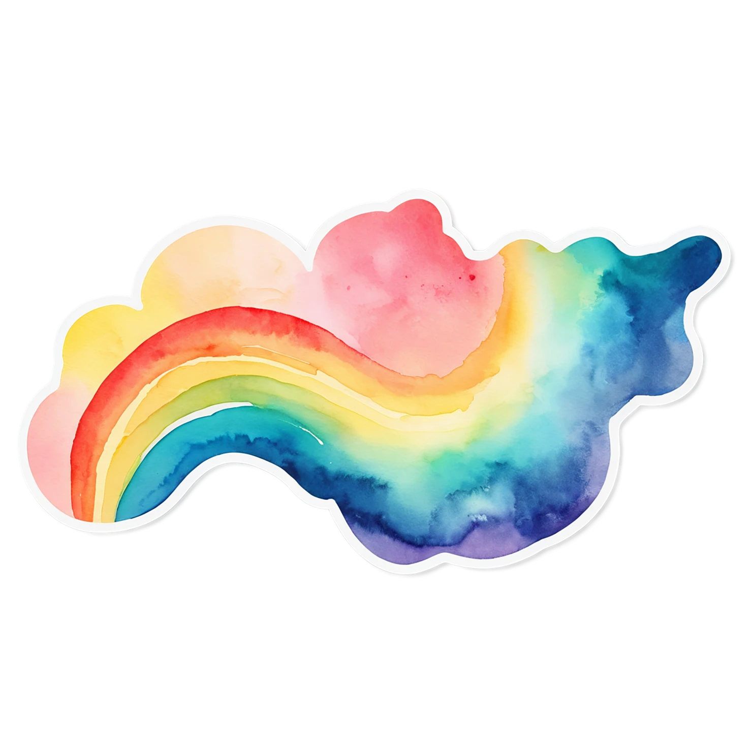 Rainbow watercolor sticker isolated on transparent background #21432