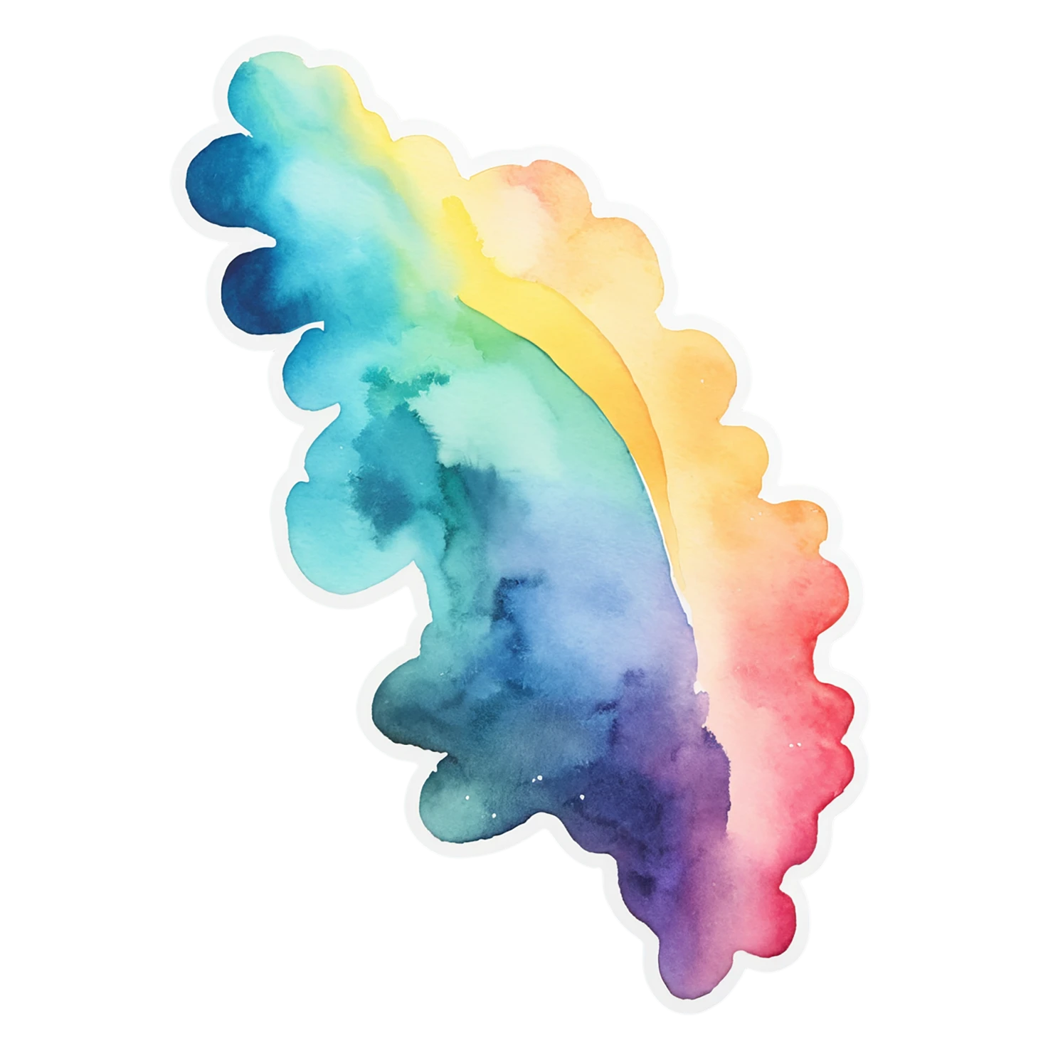 Rainbow watercolor sticker isolated on transparent background #21433