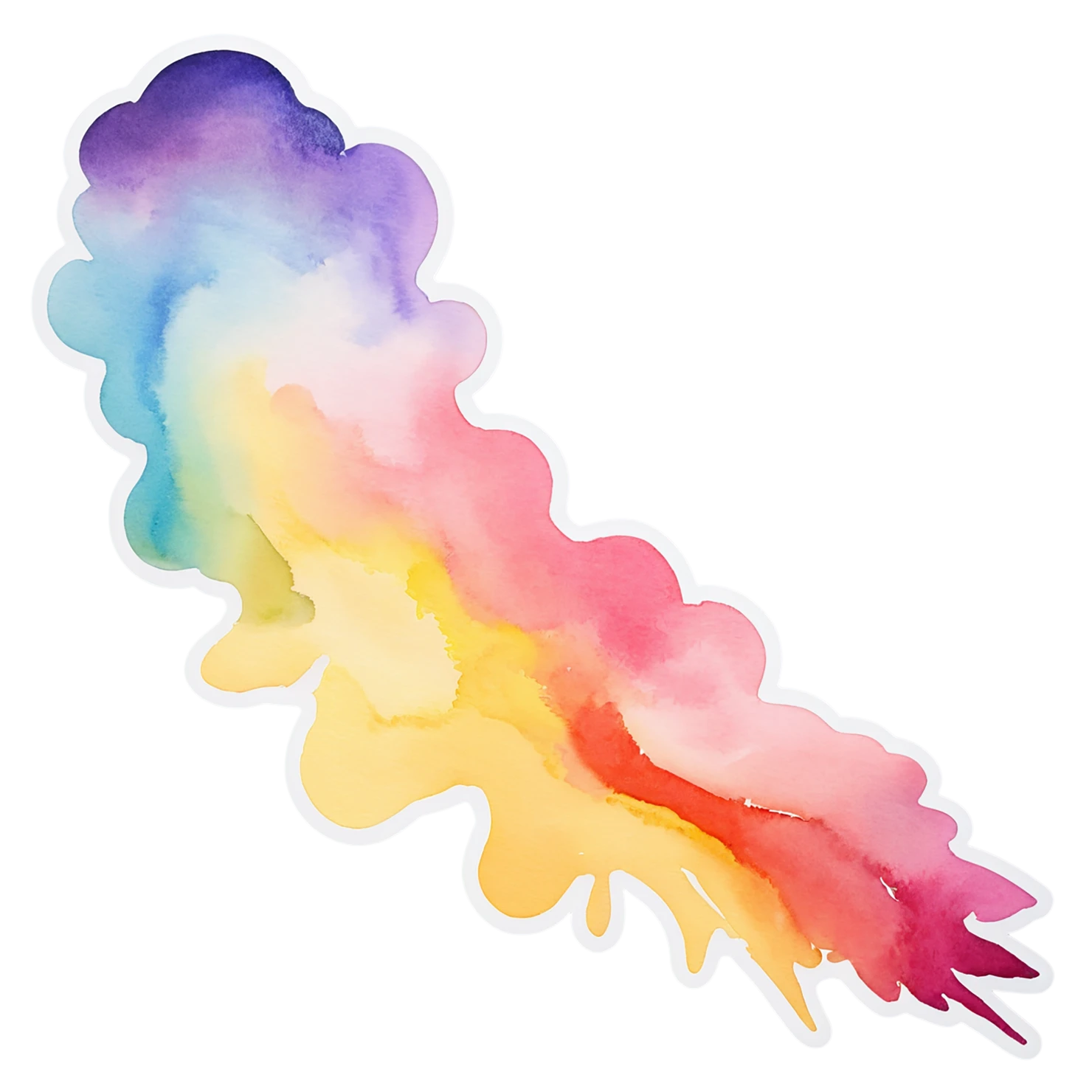 Rainbow watercolor sticker isolated on transparent background #21435