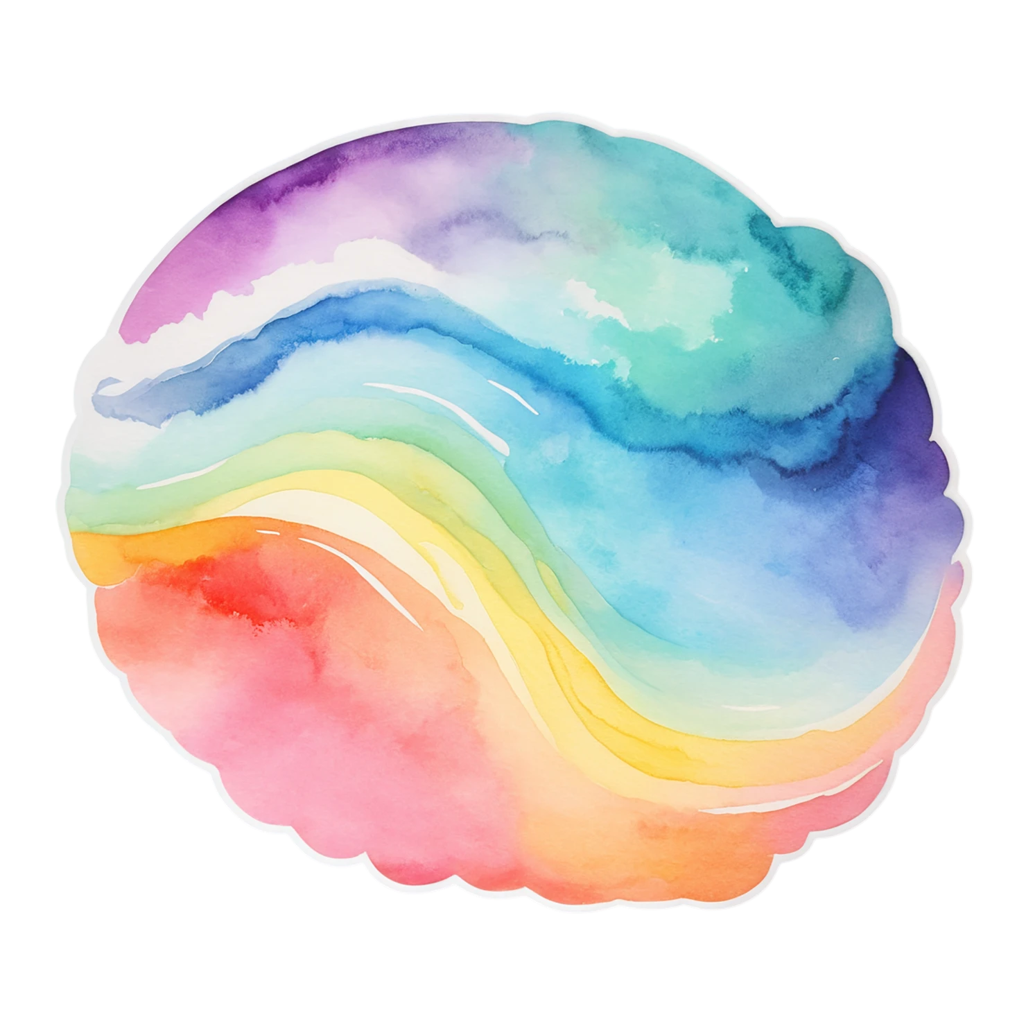 Rainbow watercolor sticker isolated on transparent background #21436