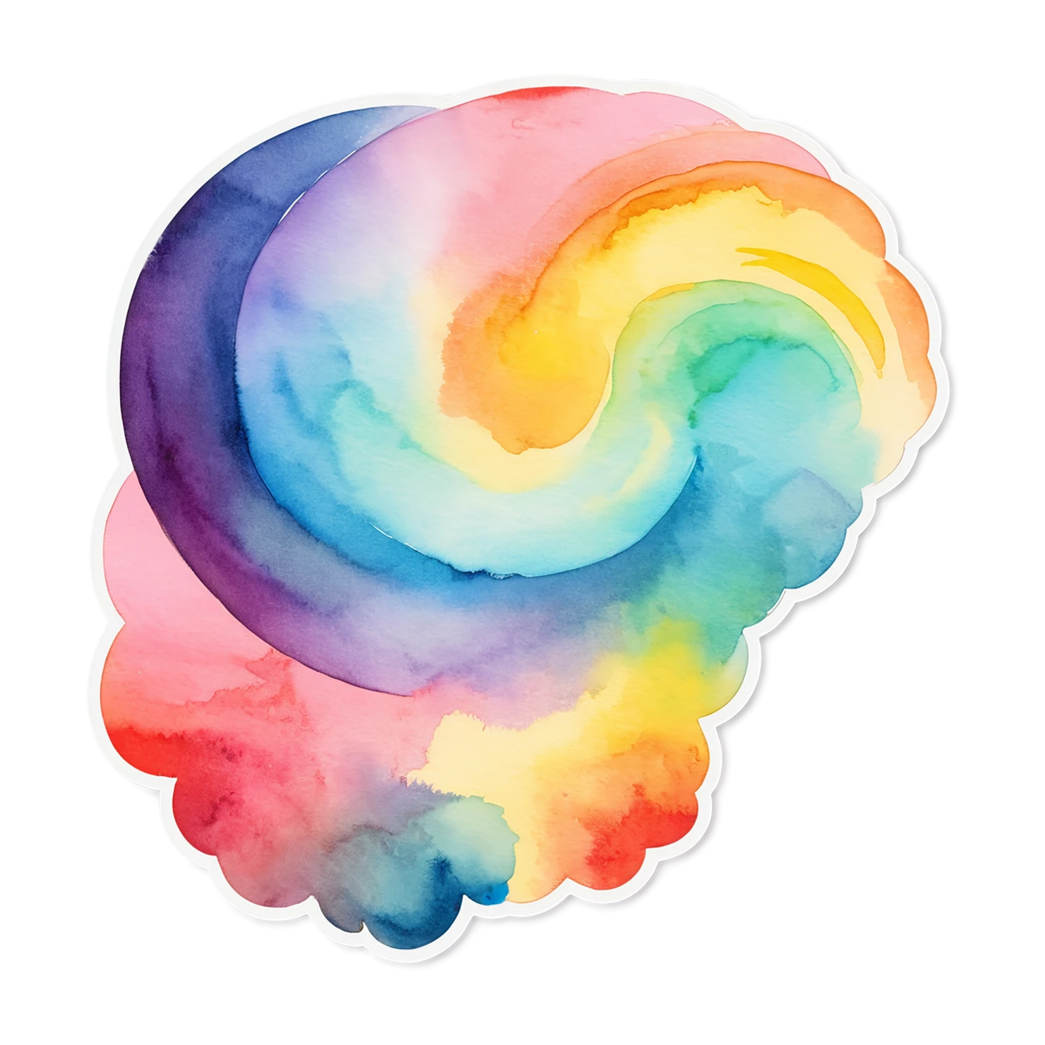 Rainbow watercolor sticker isolated on transparent background #21438