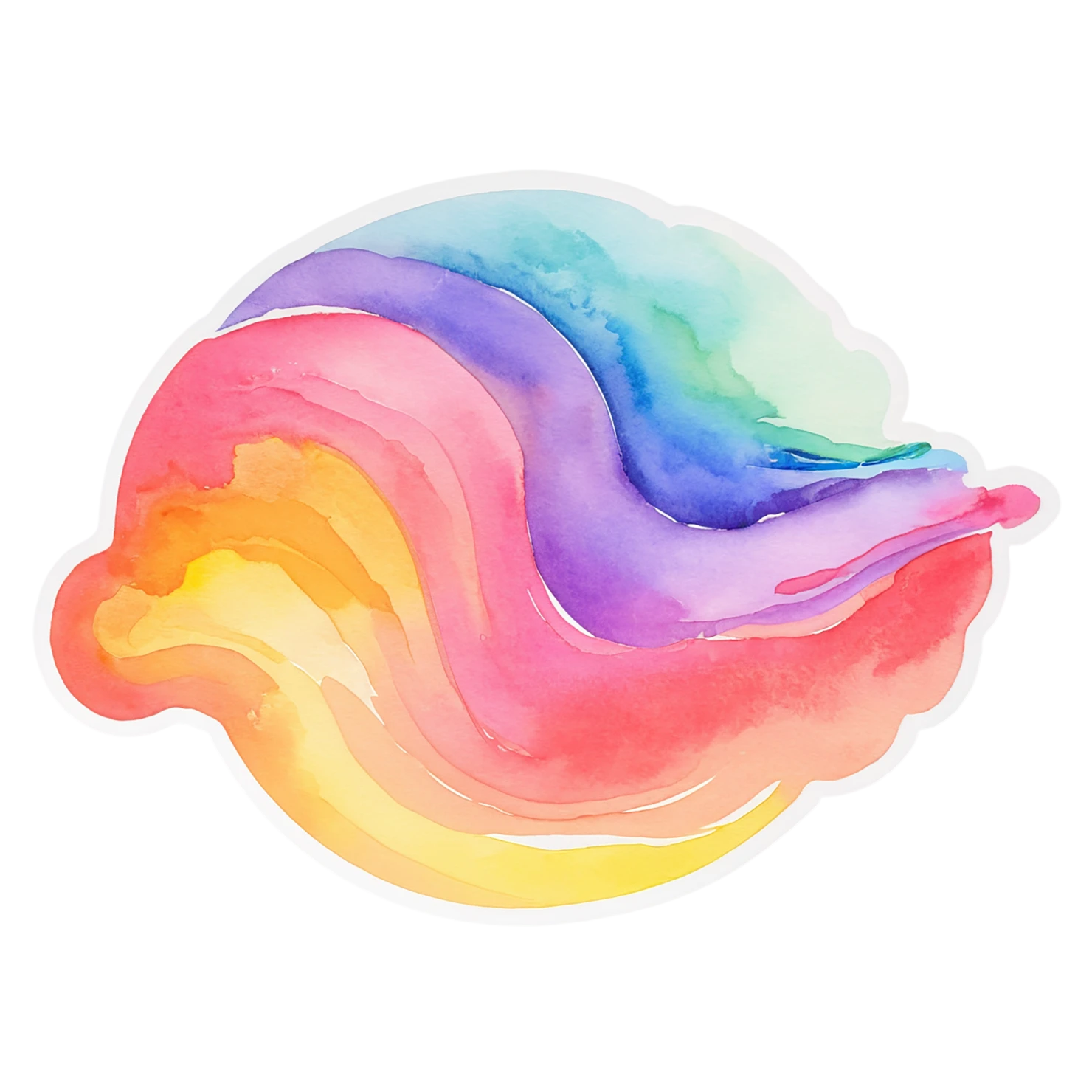 Rainbow watercolor sticker isolated on transparent background #21439