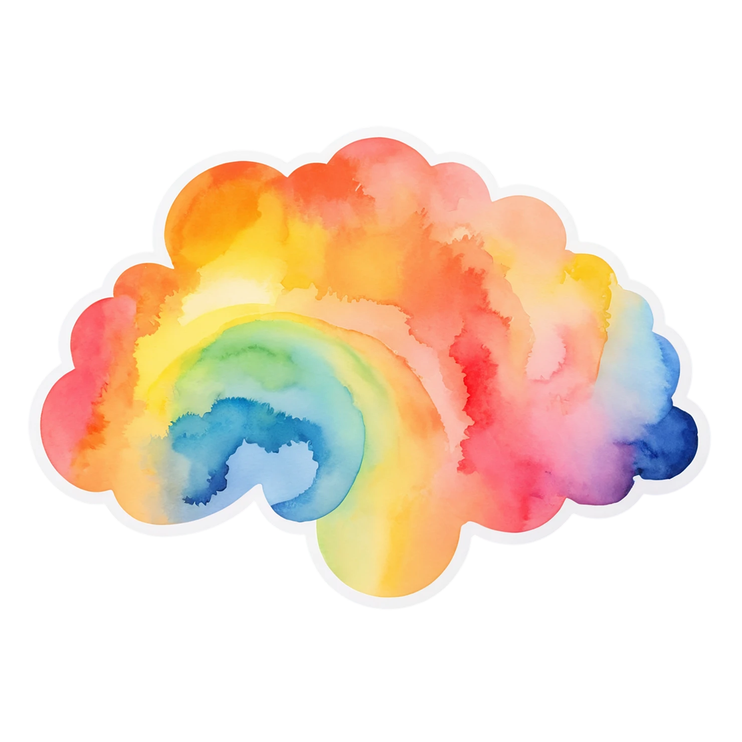 Rainbow watercolor sticker isolated on transparent background #21442