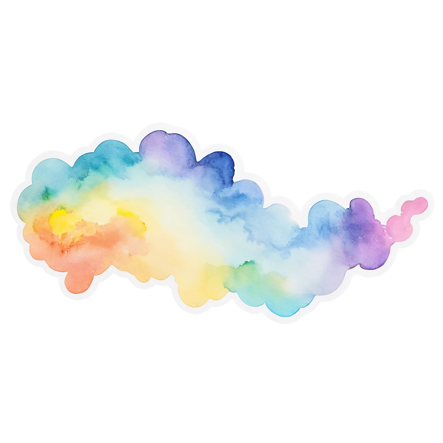 Rainbow watercolor sticker isolated on transparent background #21443