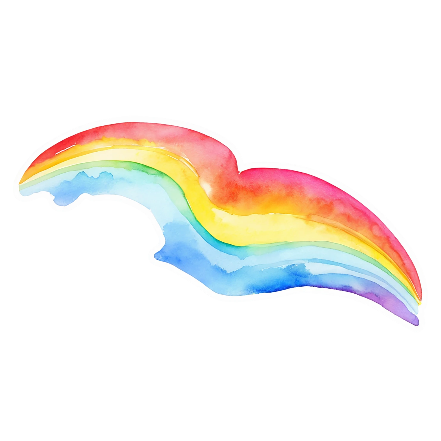 Rainbow watercolor sticker isolated on transparent background #21445