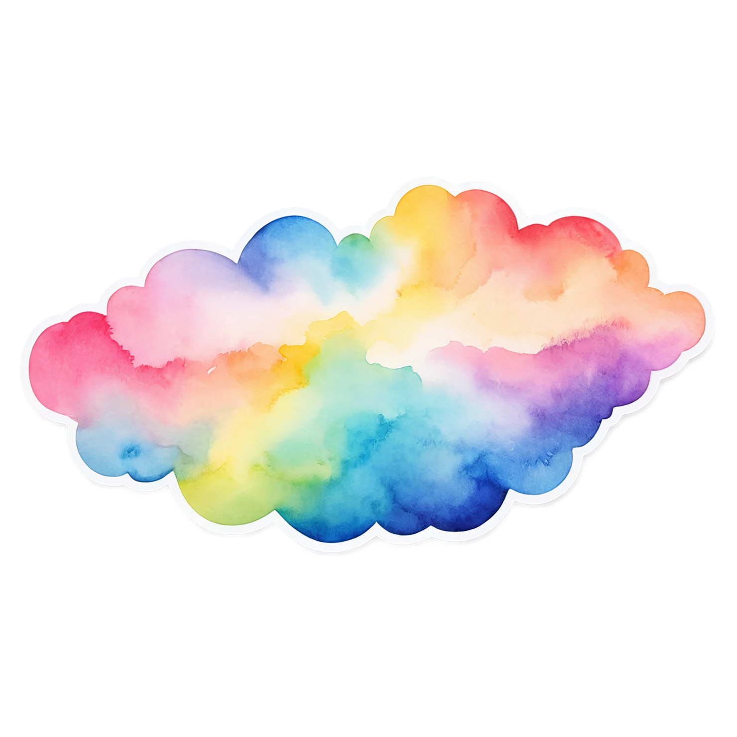 Rainbow watercolor sticker isolated on transparent background #21447