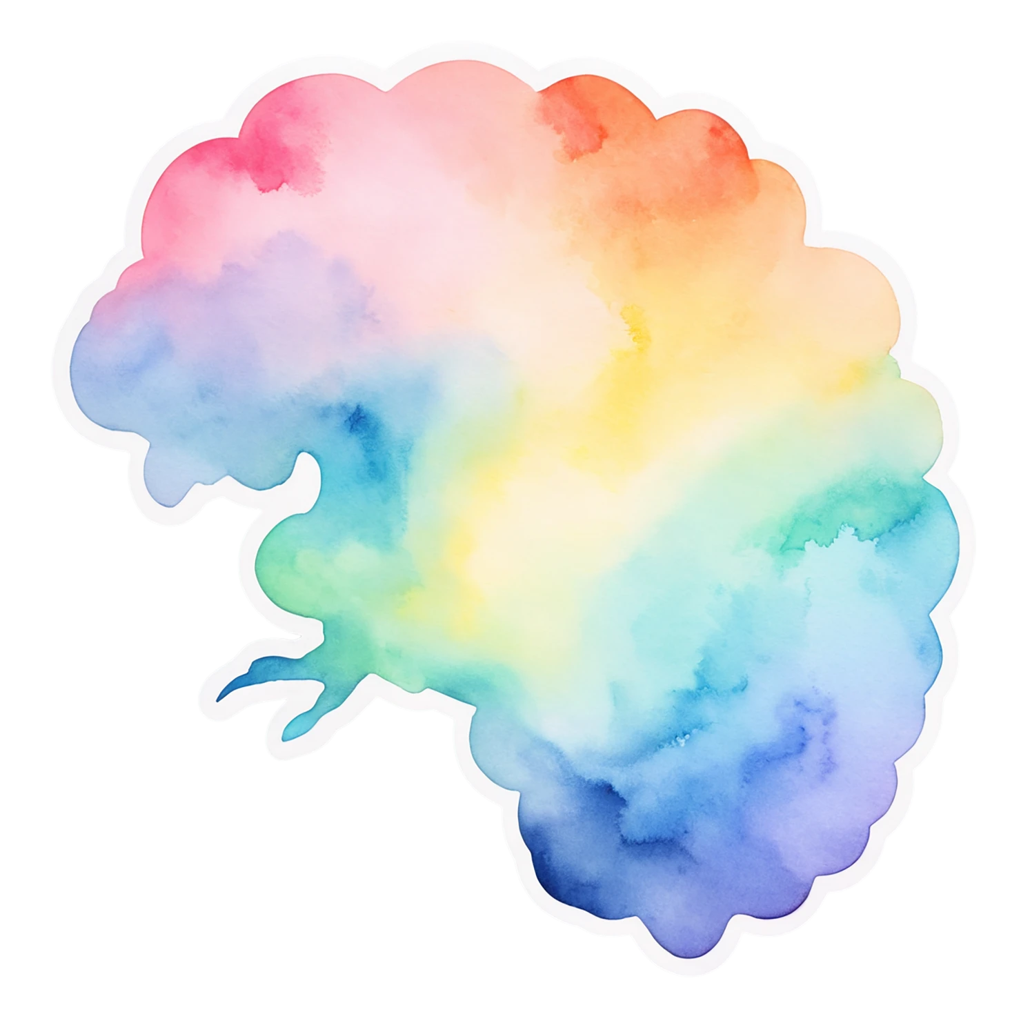 Rainbow watercolor sticker isolated on transparent background #21448