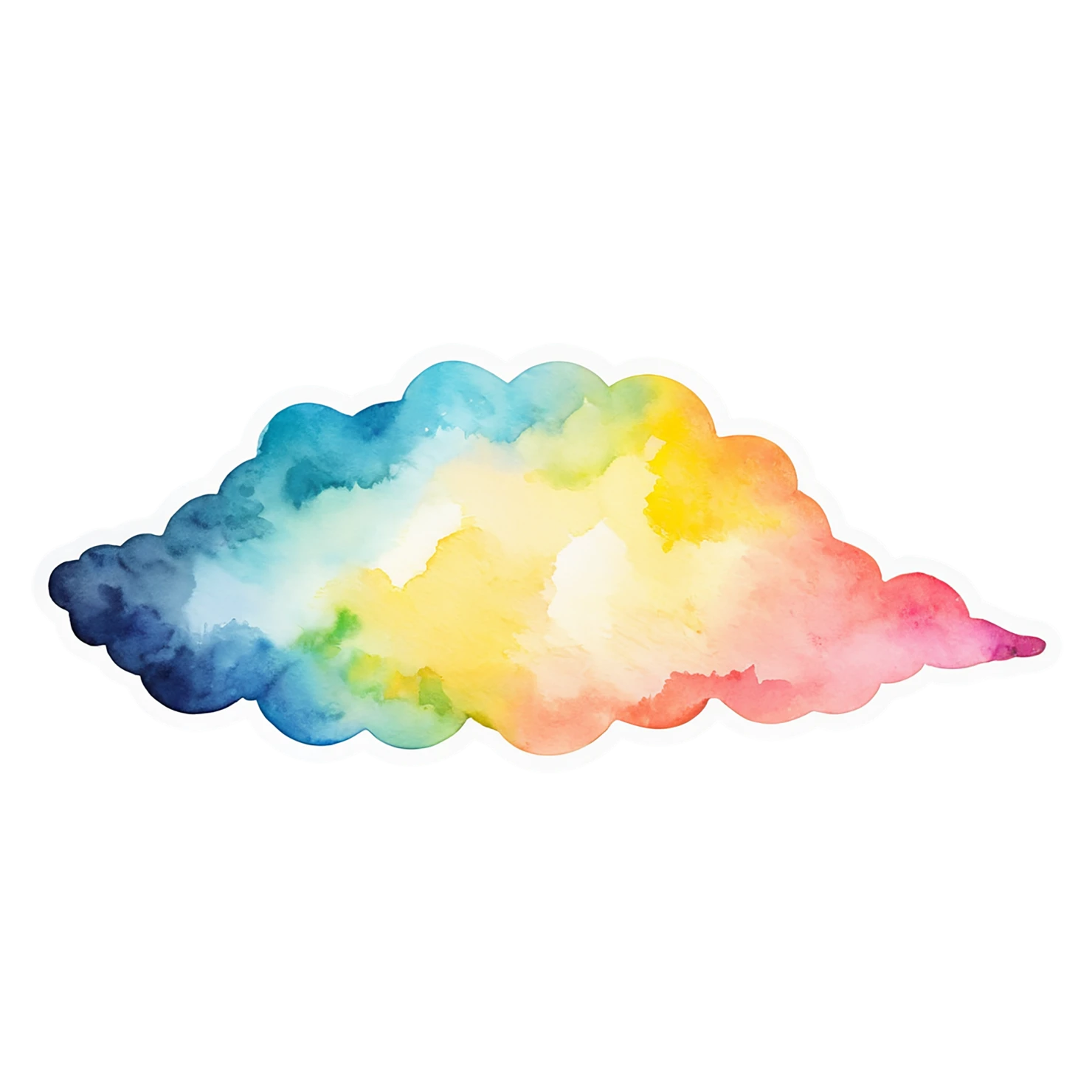 Rainbow watercolor sticker isolated on transparent background #21449