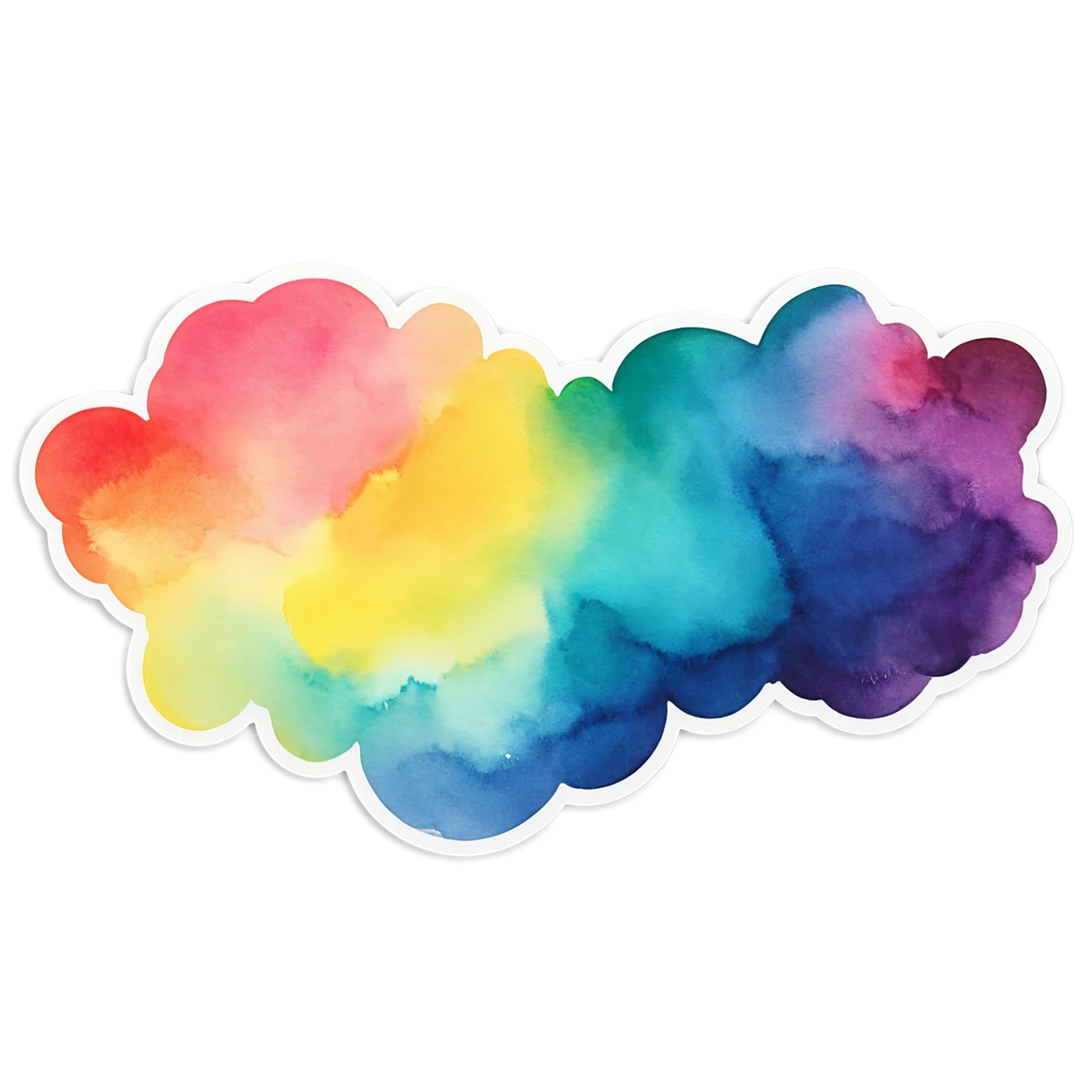 Rainbow watercolor sticker isolated on transparent background #21450