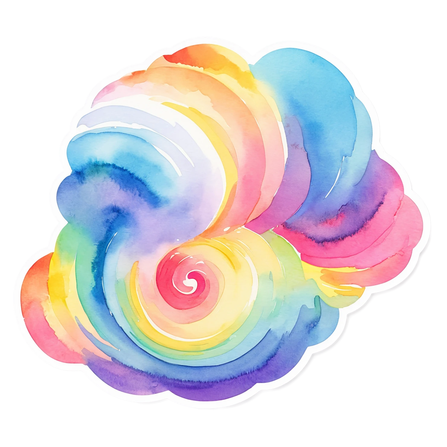 Rainbow watercolor sticker isolated on transparent background #21451