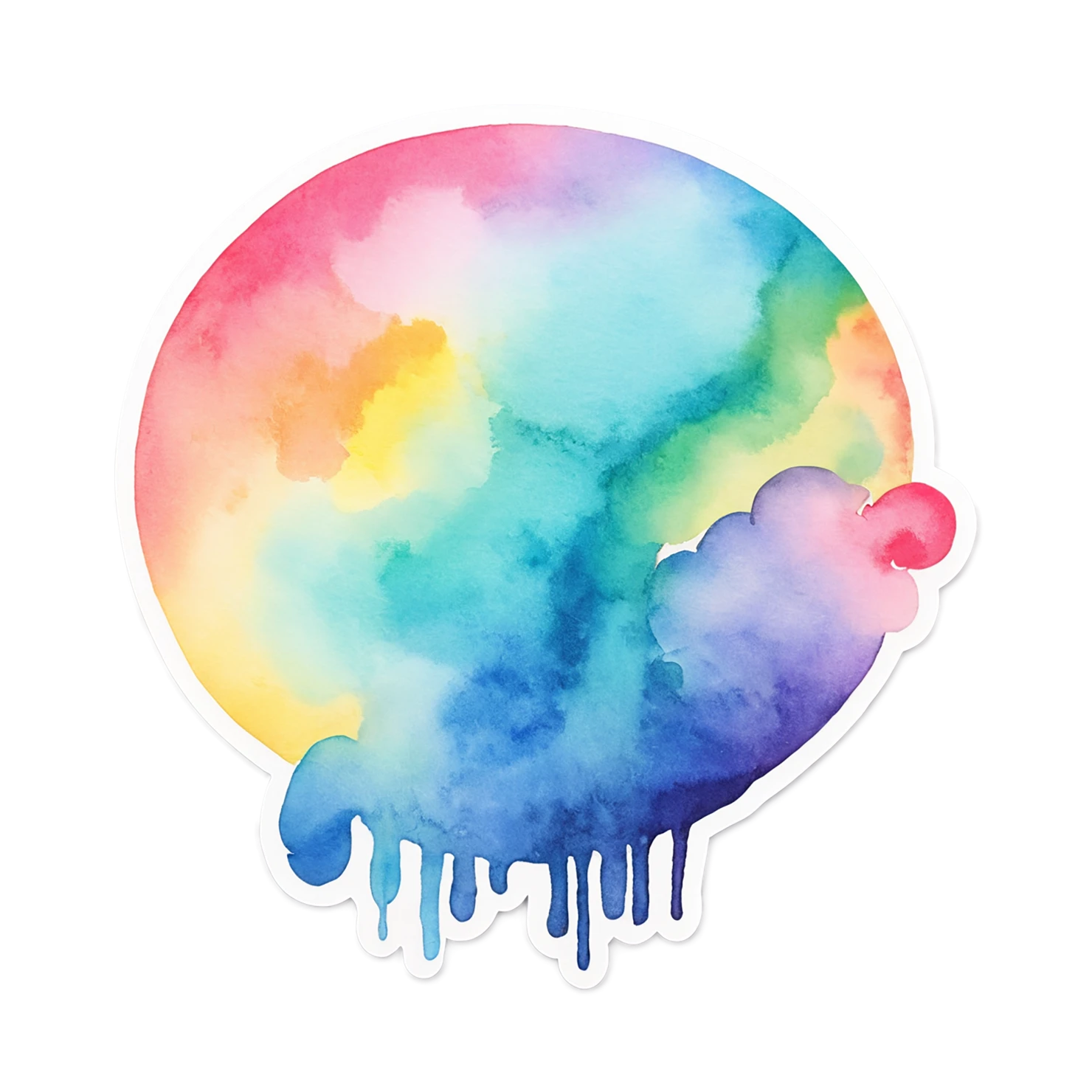 Rainbow watercolor sticker isolated on transparent background #21452