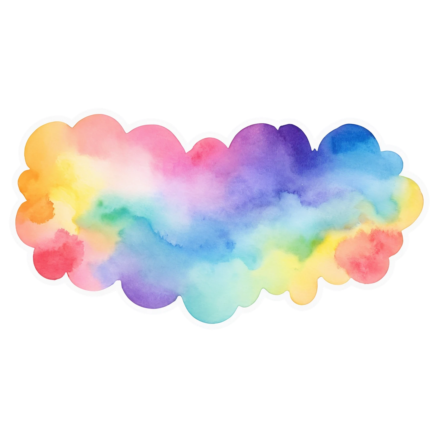 Rainbow watercolor sticker isolated on transparent background #21453