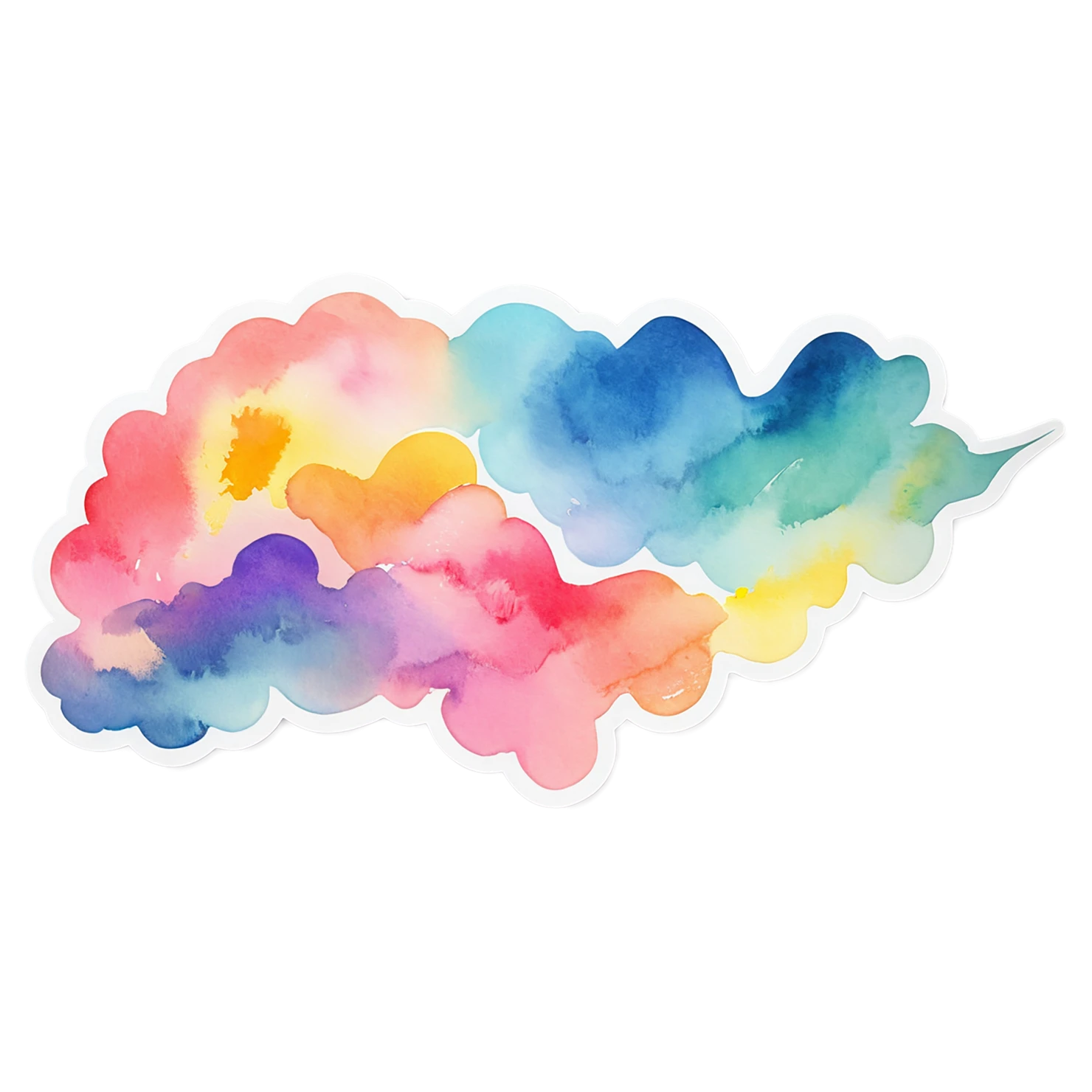 Rainbow watercolor sticker isolated on transparent background #21454