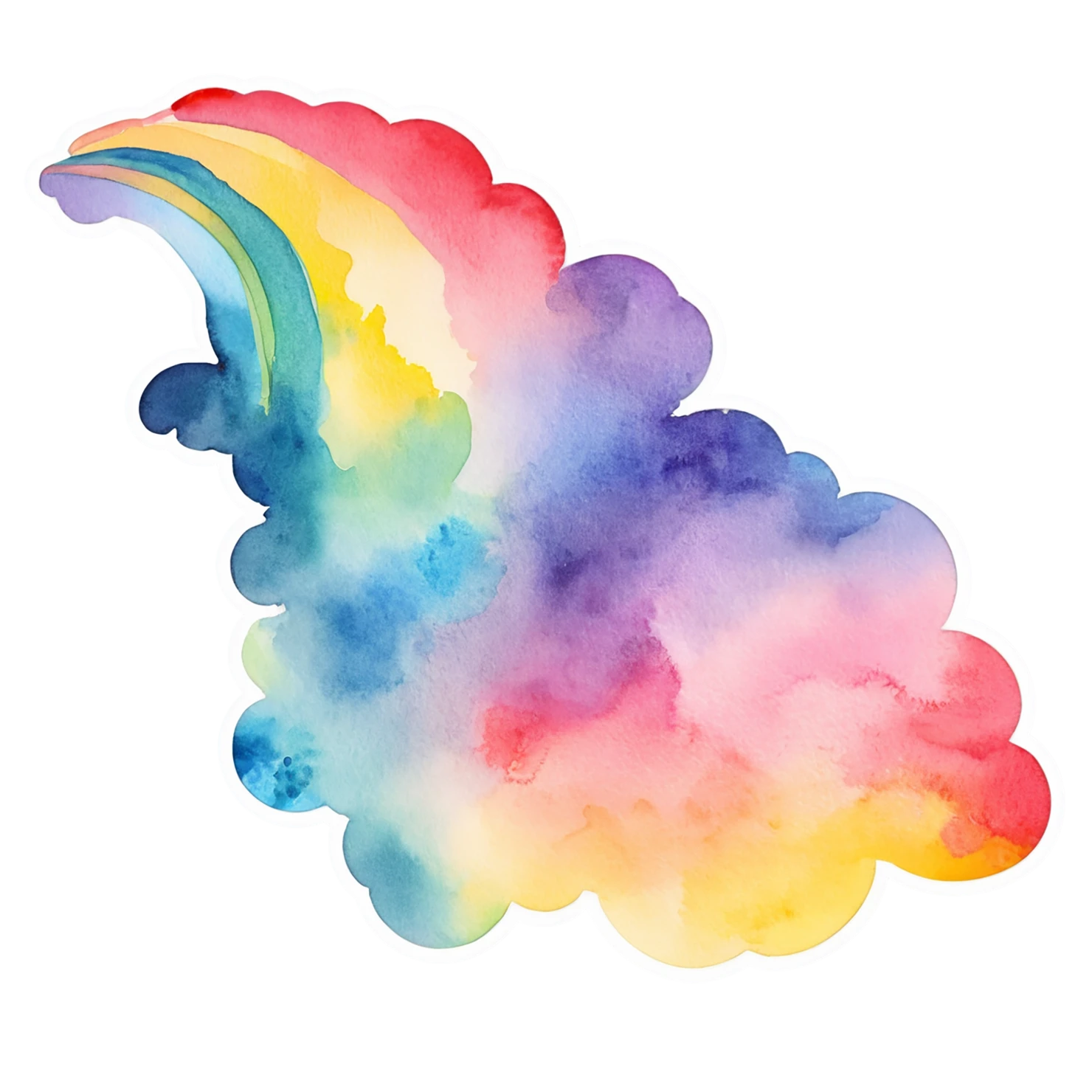 Rainbow watercolor sticker isolated on transparent background #21455