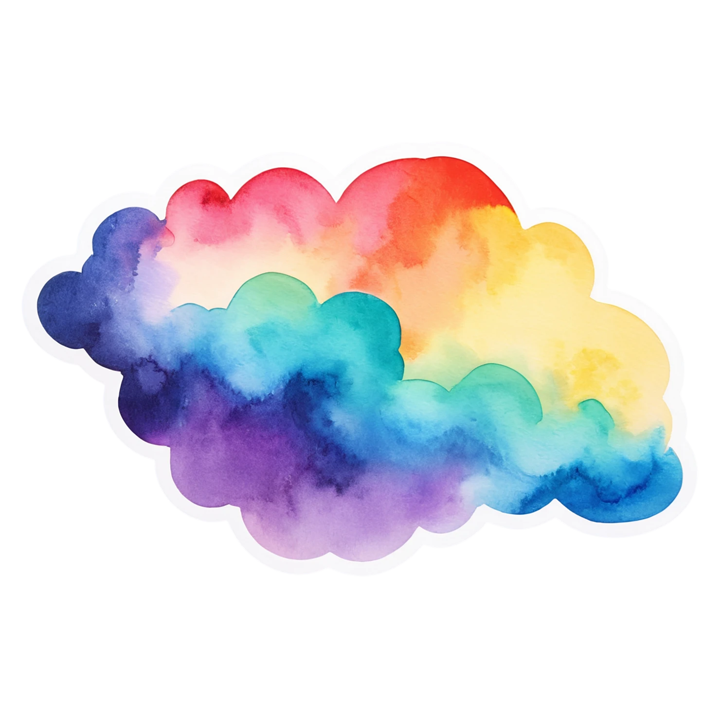 Rainbow watercolor sticker isolated on transparent background #21456