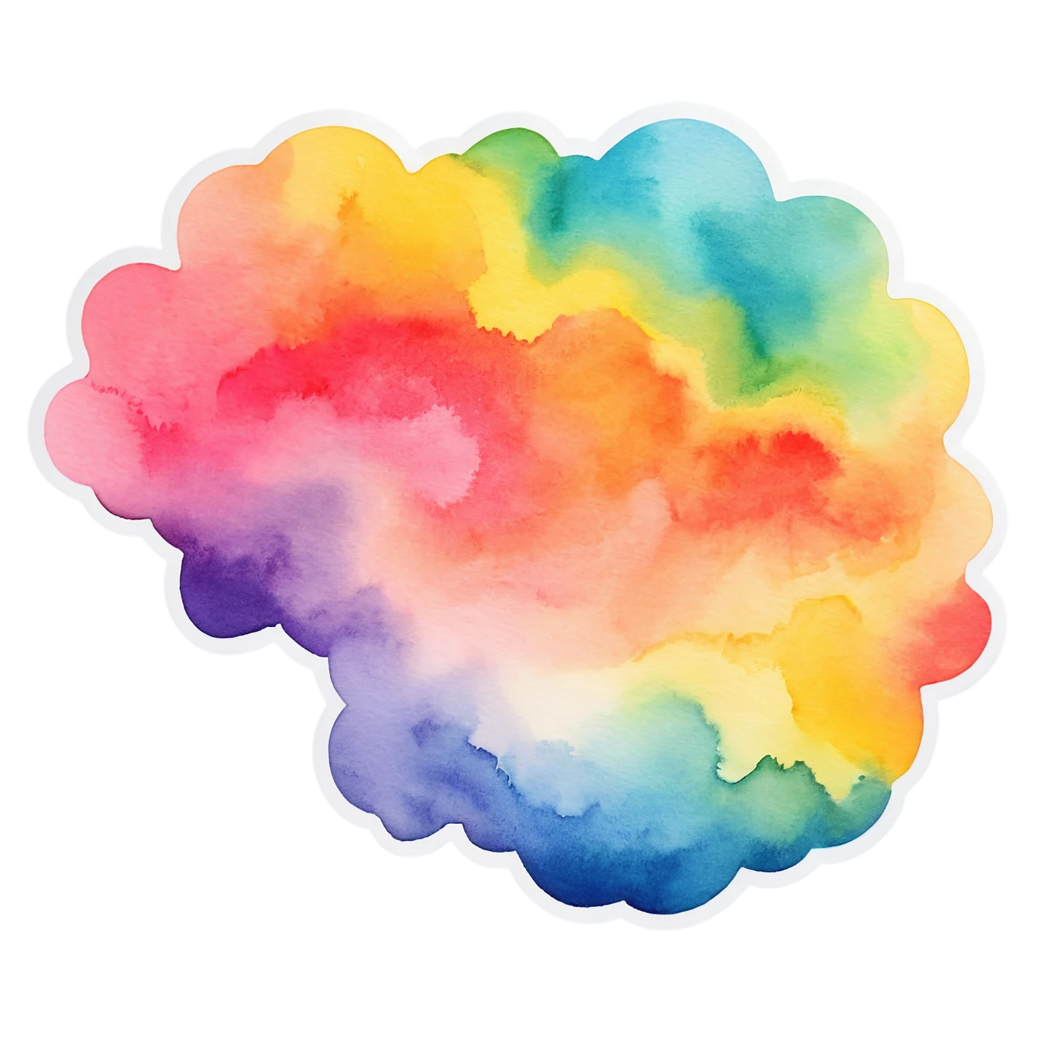 Rainbow watercolor sticker isolated on transparent background #21457