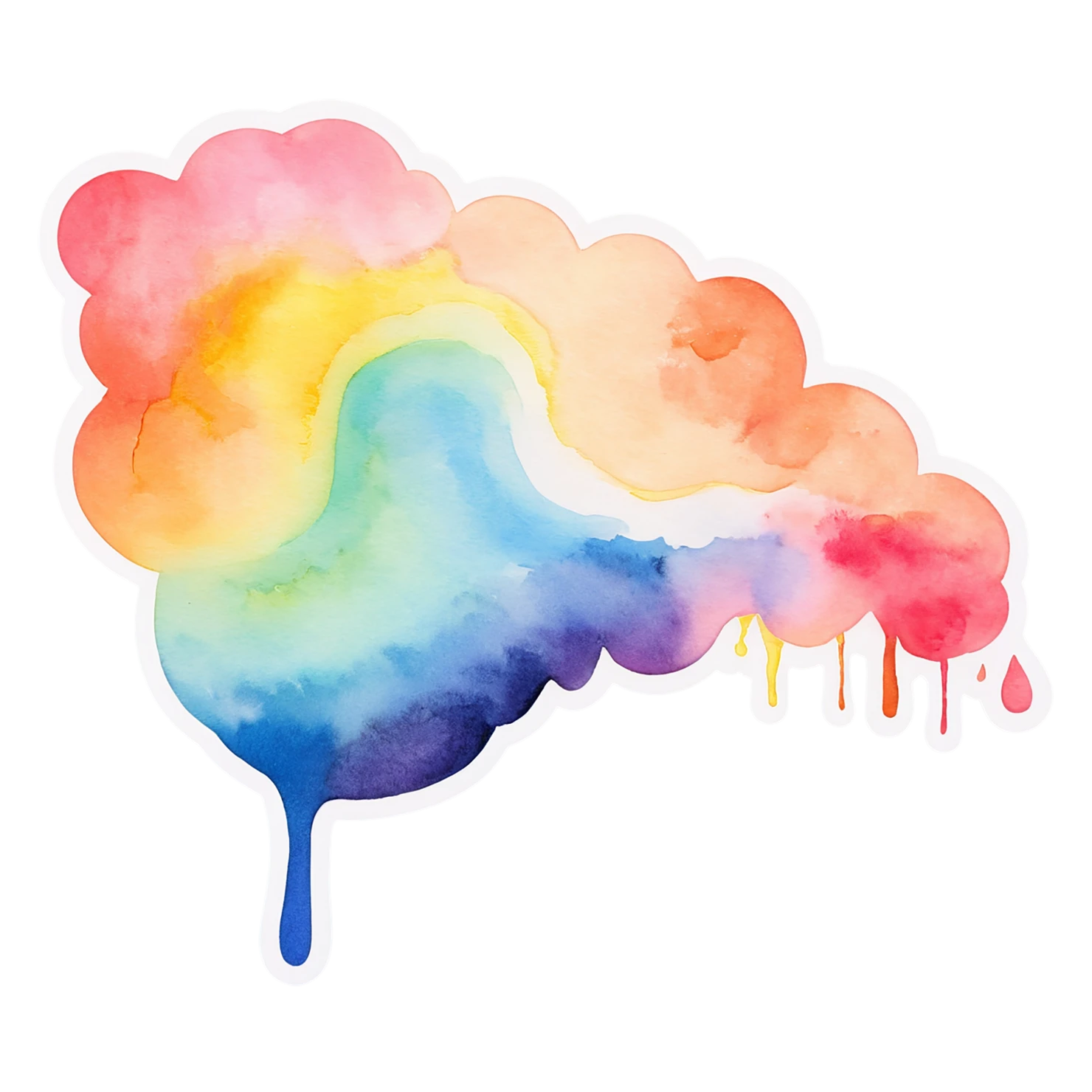 Rainbow watercolor sticker isolated on transparent background #21460