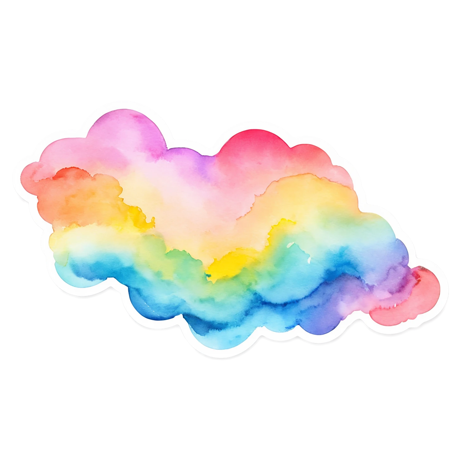 Rainbow watercolor sticker isolated on transparent background #21461
