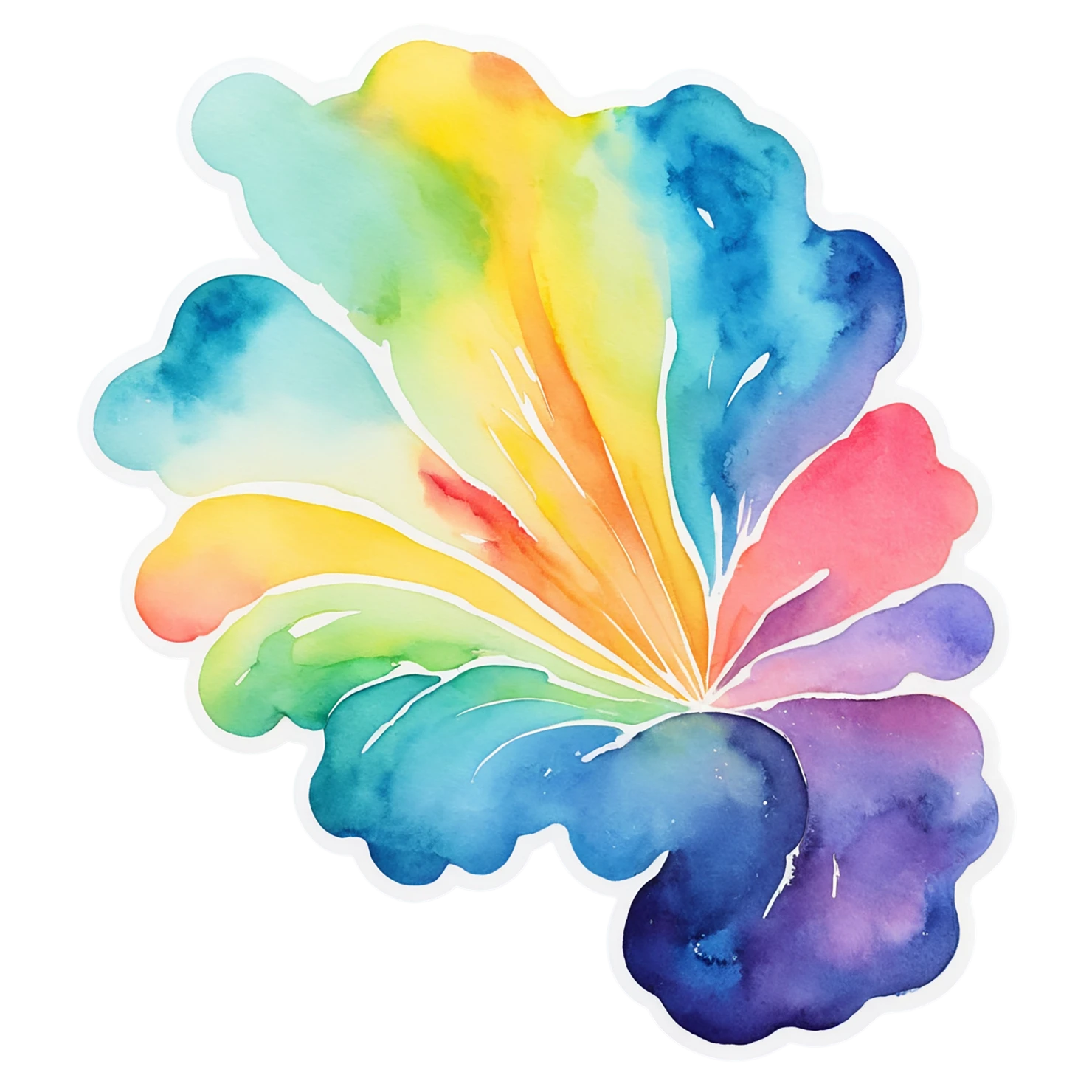 Rainbow watercolor sticker isolated on transparent background #21462