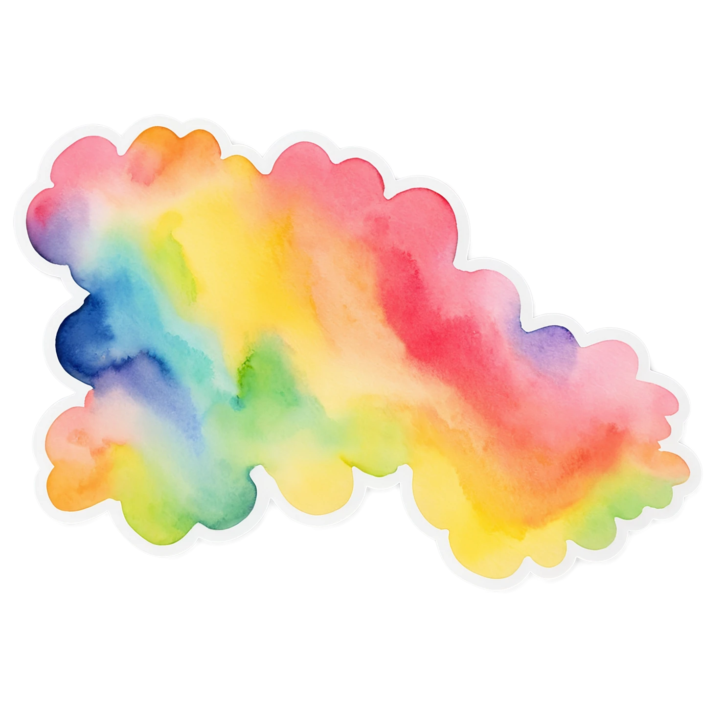 Rainbow watercolor sticker isolated on transparent background #21463