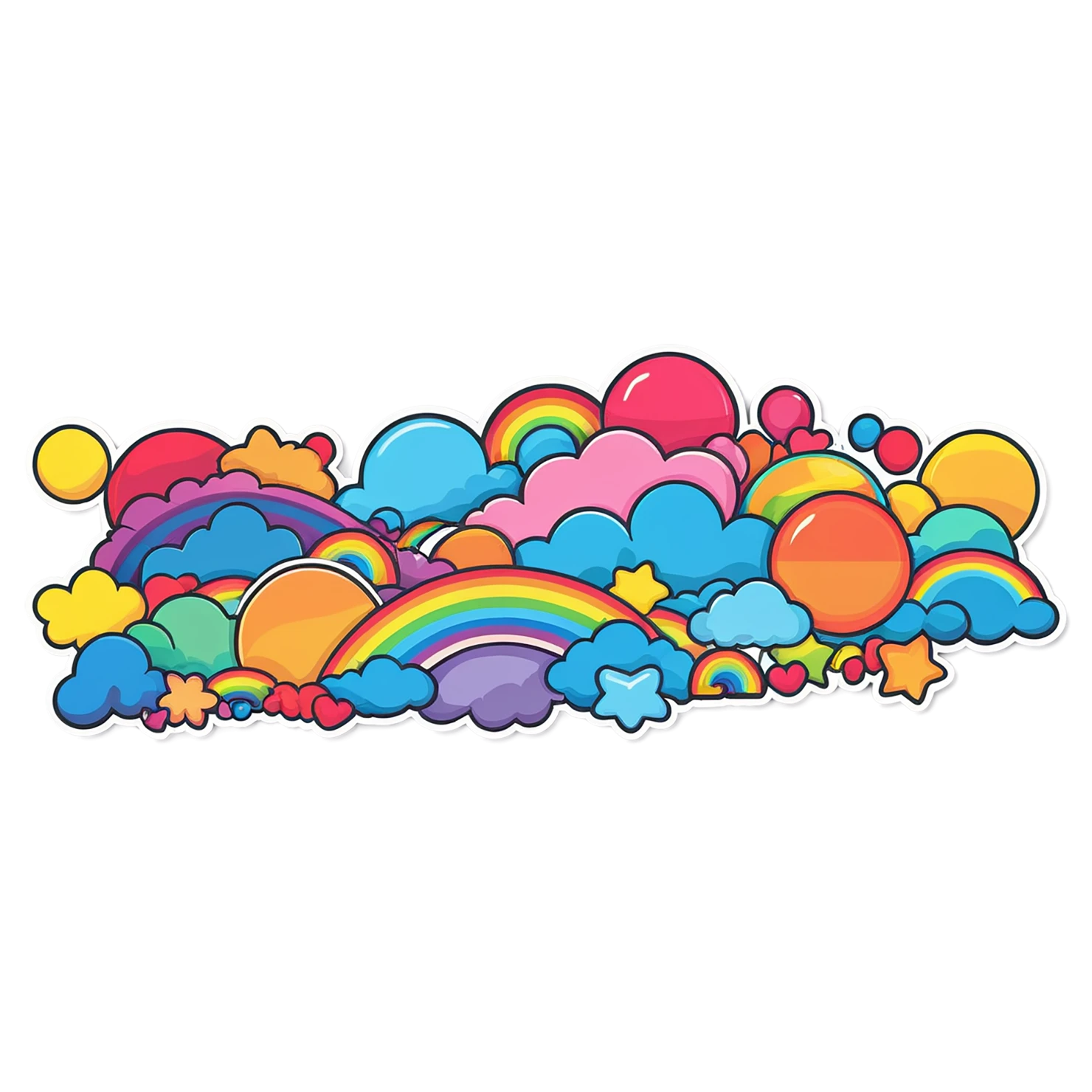 Rainbow cute sticker isolated on transparent background #21467