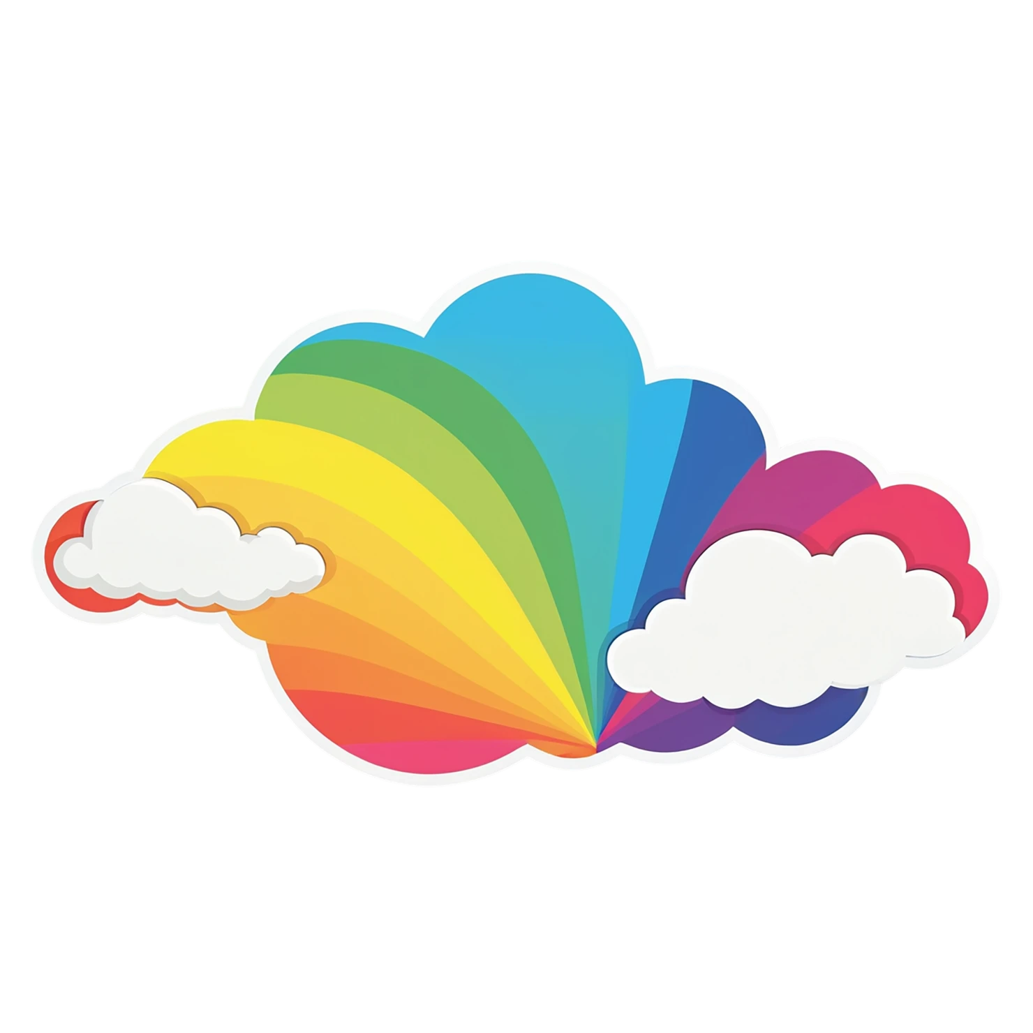 Rainbow cute sticker isolated on transparent background #21469