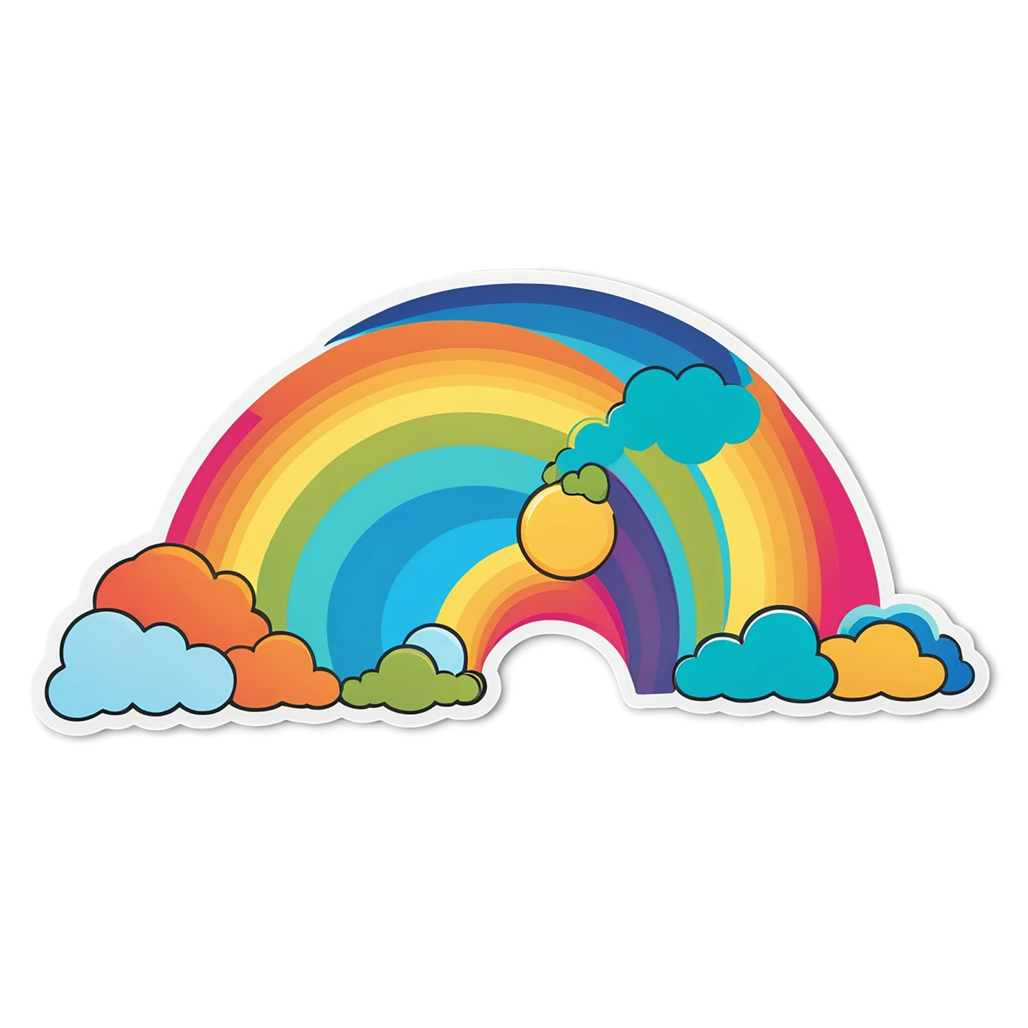 Rainbow cute sticker isolated on transparent background #21472