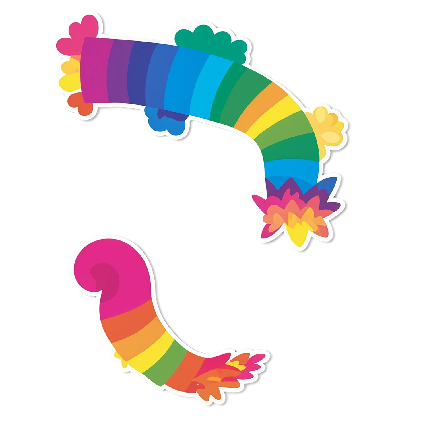 Rainbow cute sticker isolated on transparent background #21473
