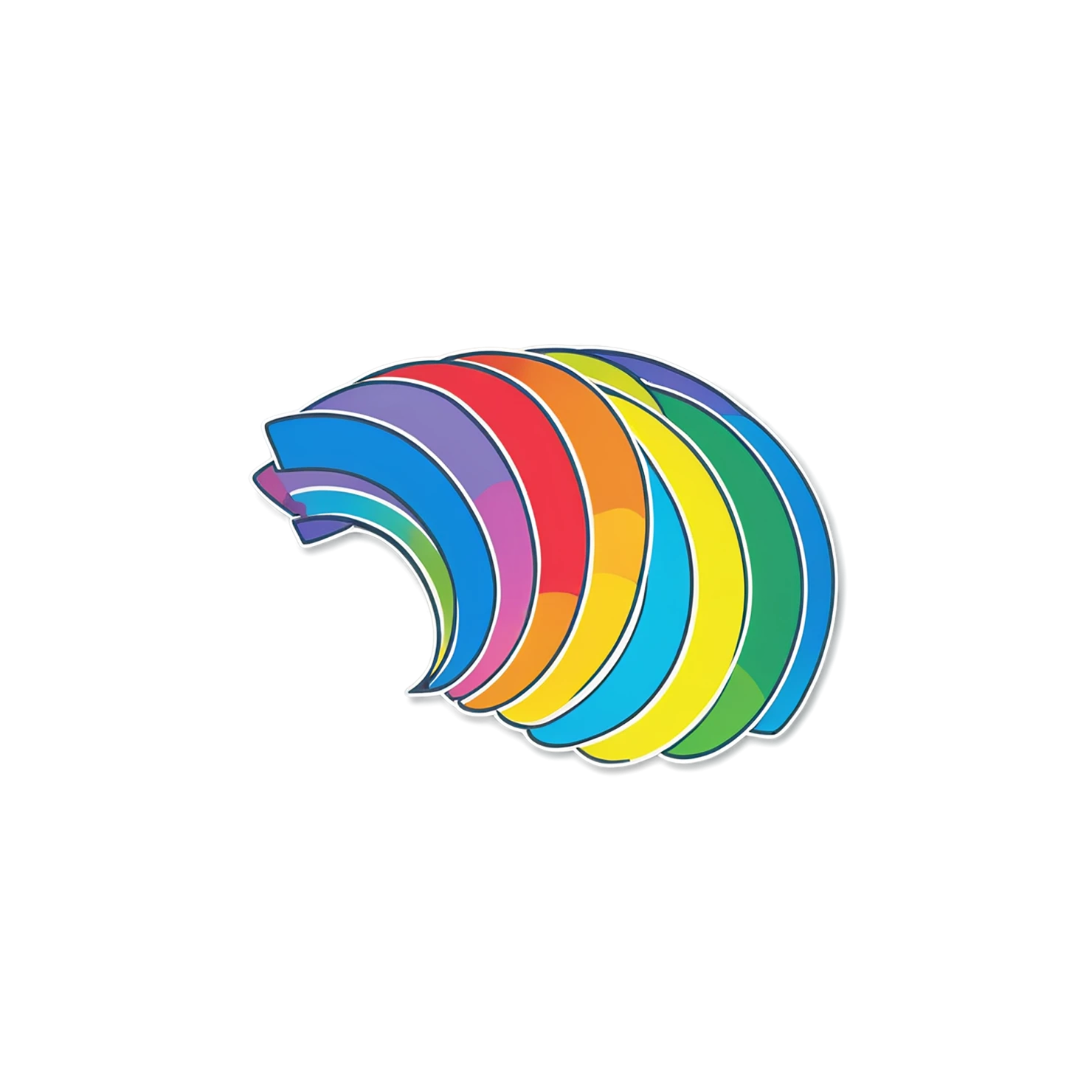 Rainbow cute sticker isolated on transparent background #21474