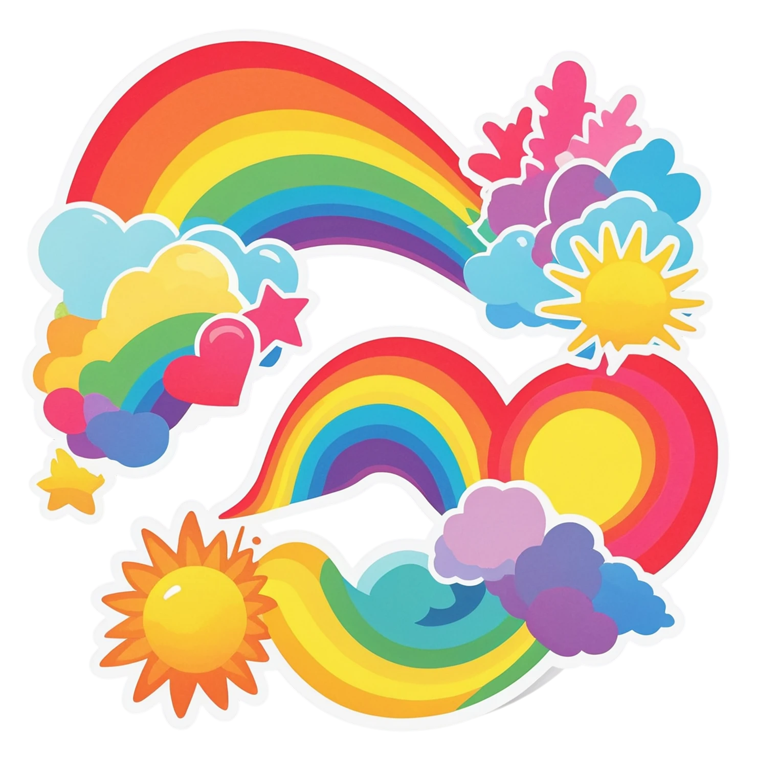 Rainbow cute sticker isolated on transparent background #21475