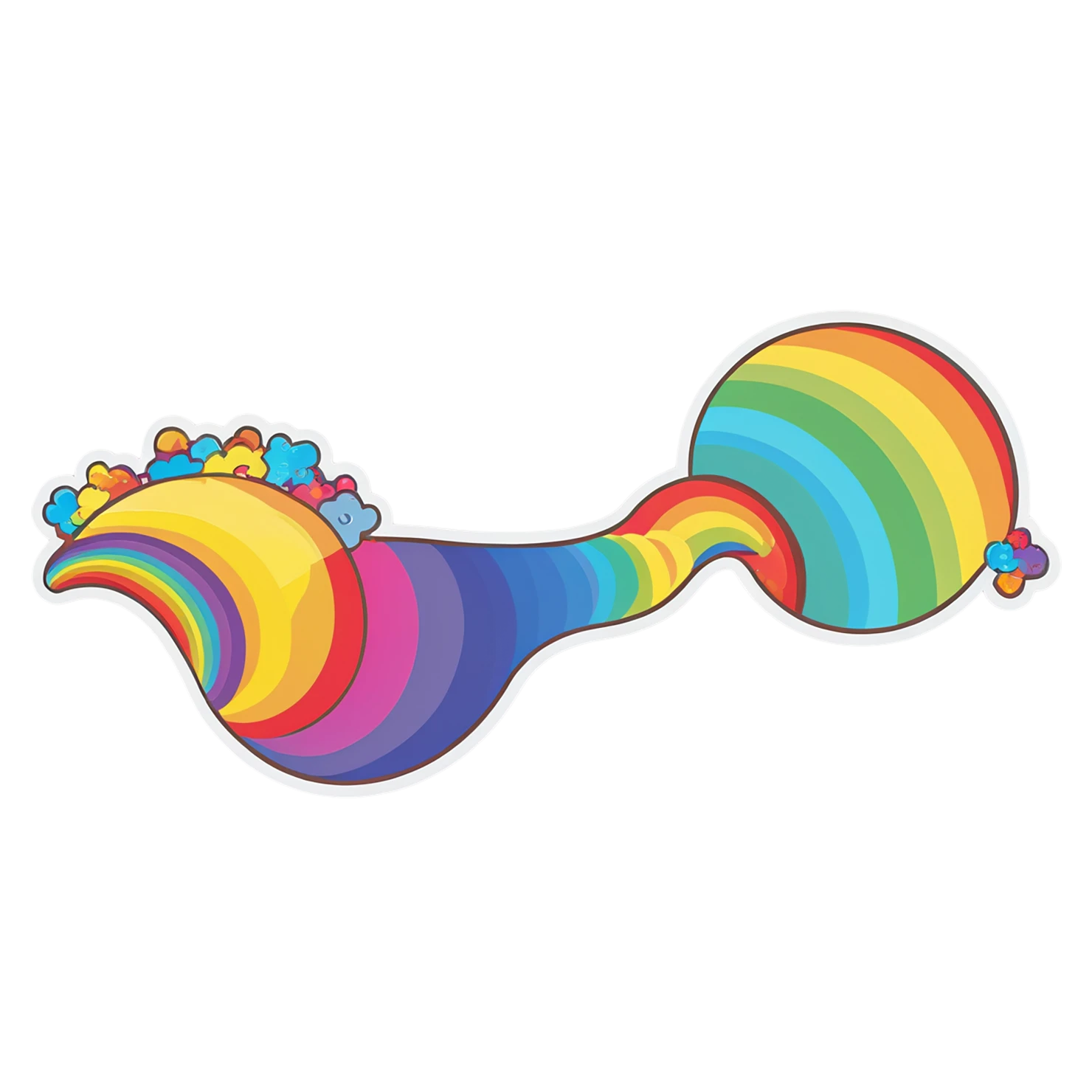 Rainbow cute sticker isolated on transparent background #21476